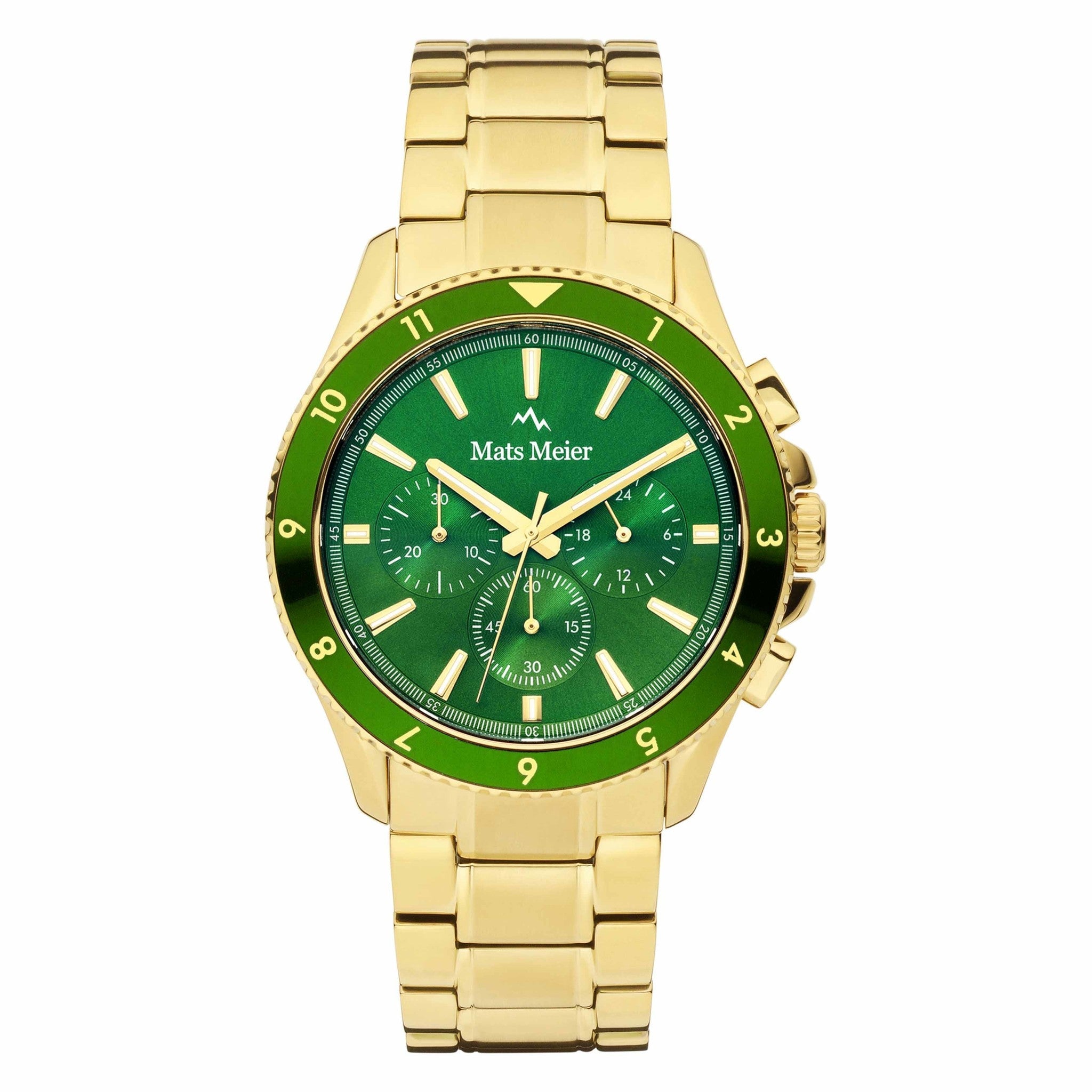 Ponte dei Salti chronograph mens watch gold coloured and green