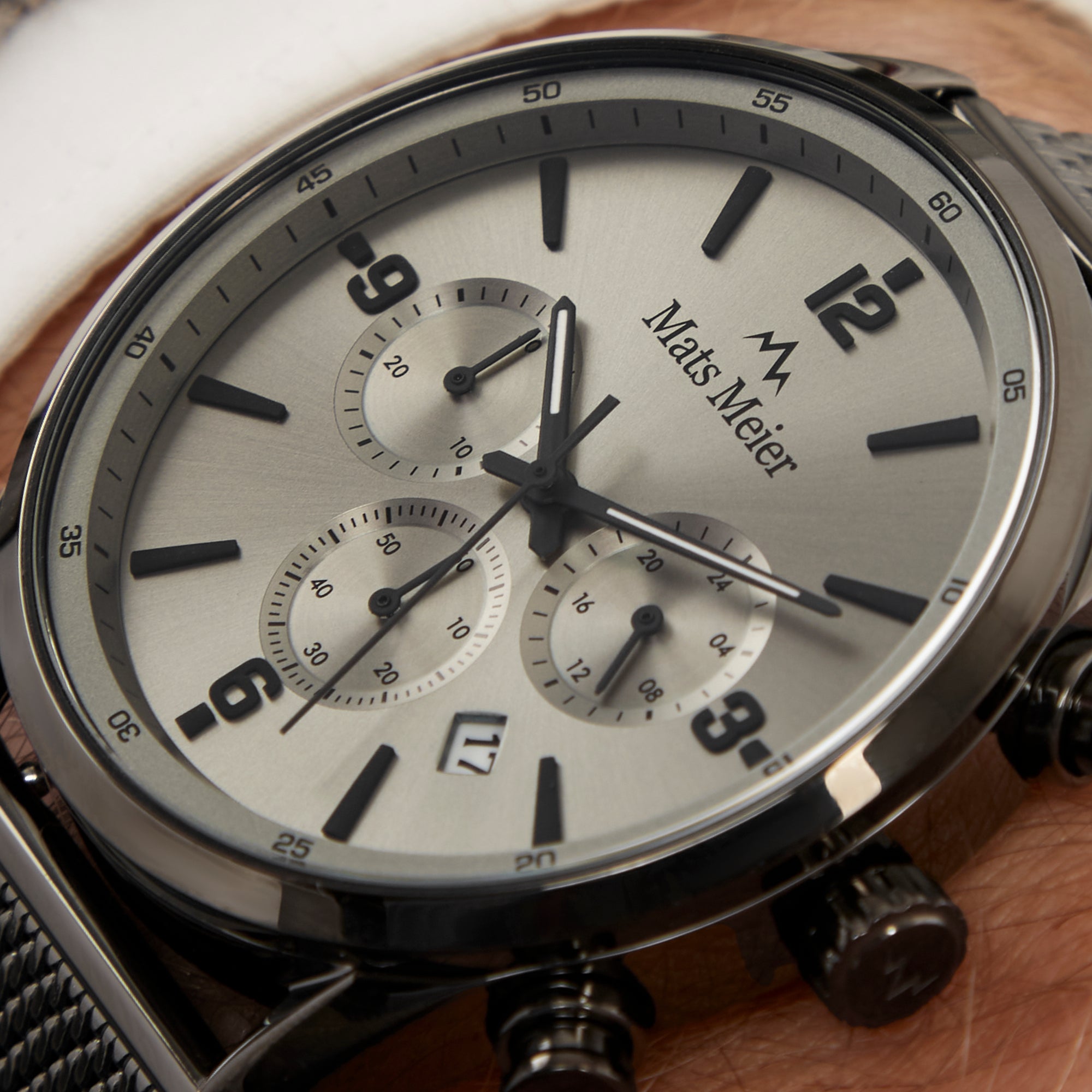 Grand Cornier chronograph men's watch gun metal colored