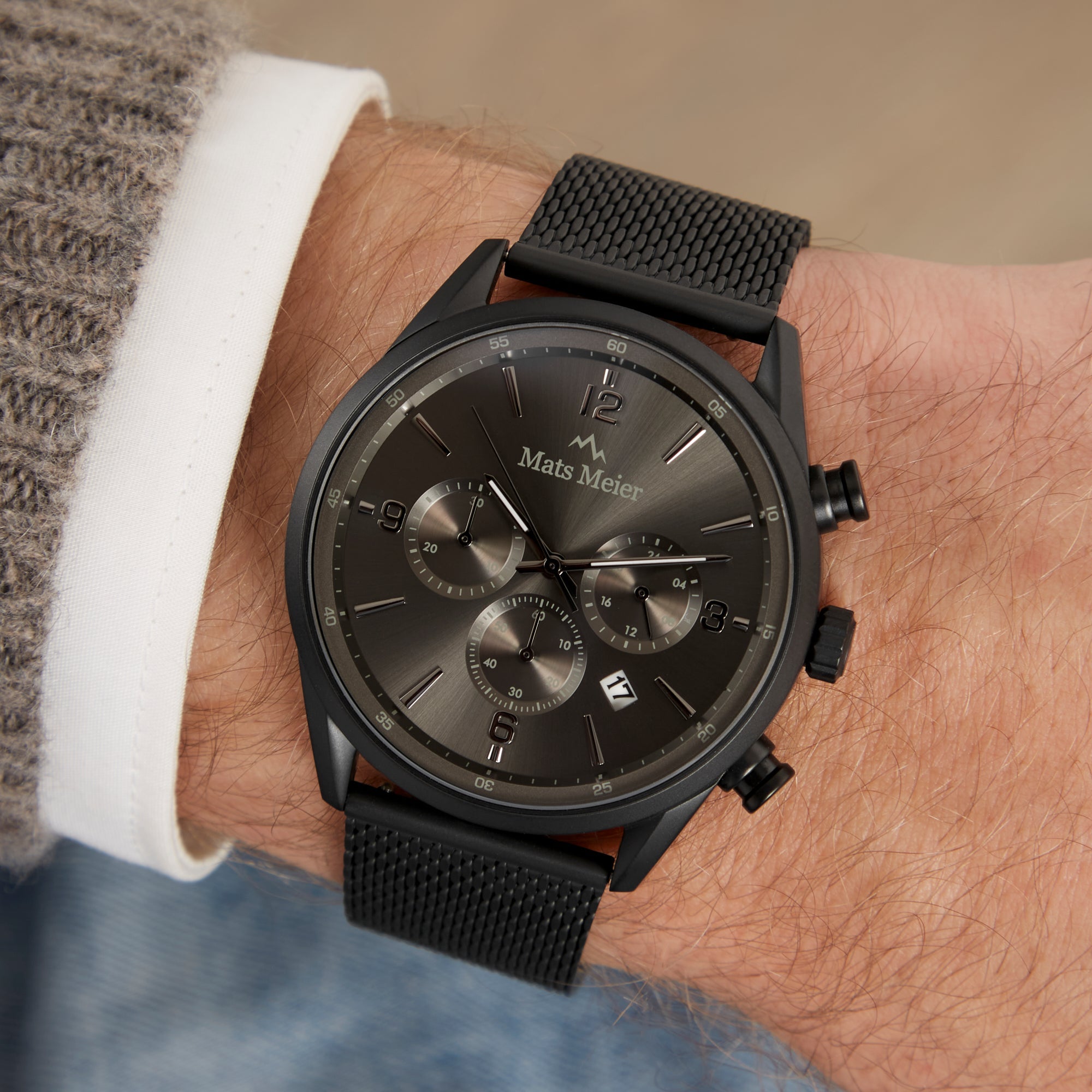 Grand Cornier chronograph men's watch matte black colored