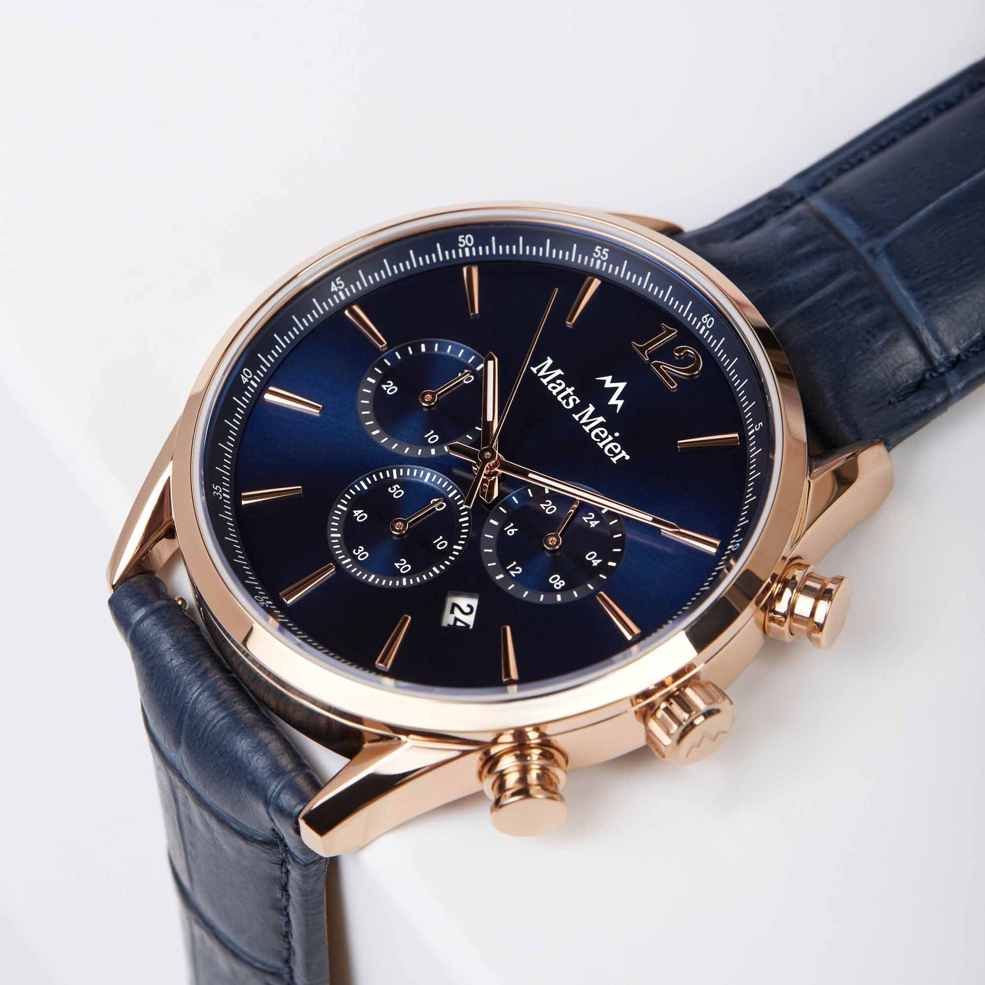 Grand Cornier chronograph blue / rose gold colored