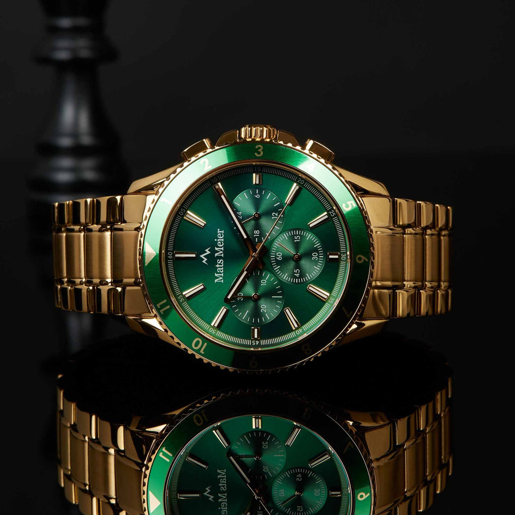 Ponte dei Salti chronograph mens watch gold coloured and green