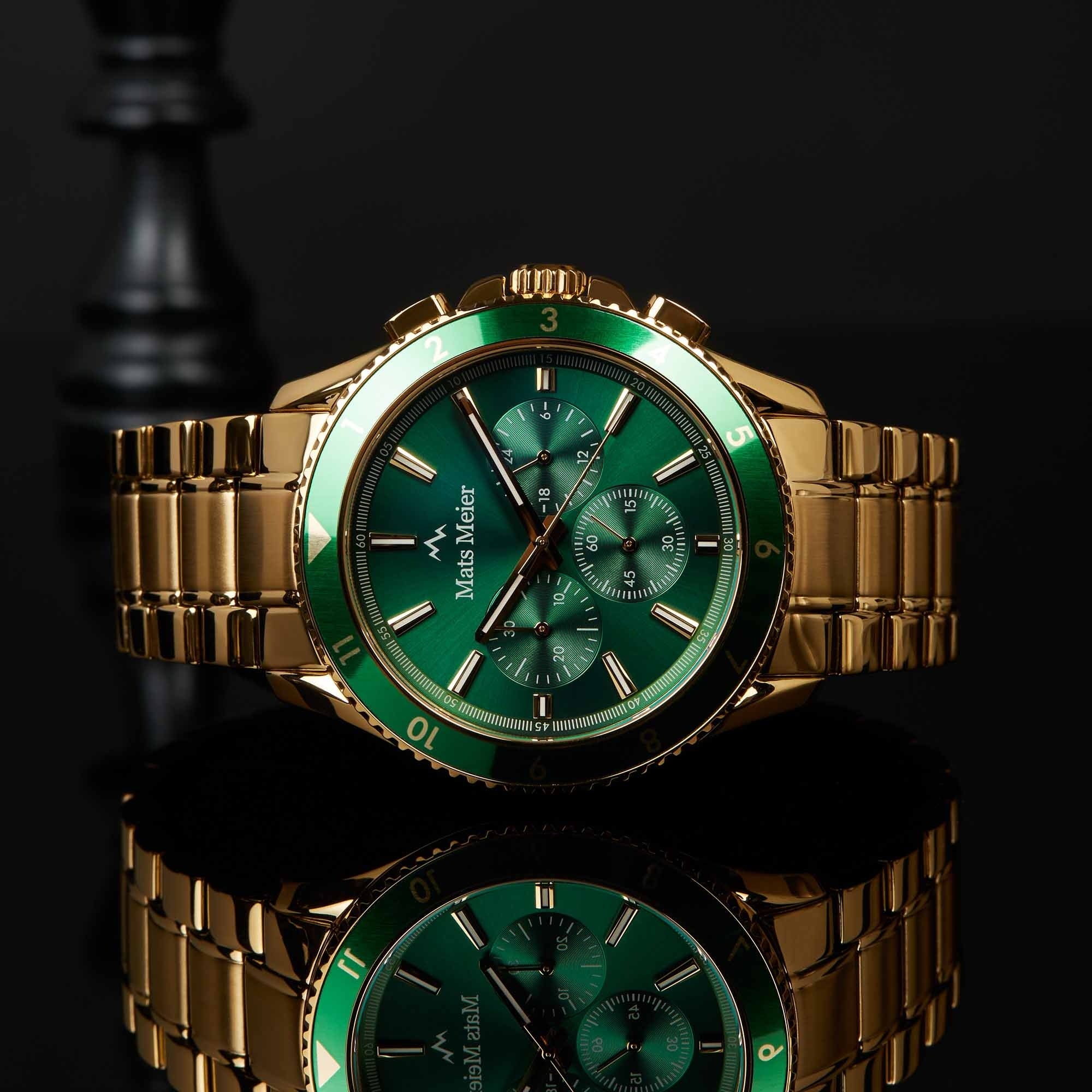 Ponte dei Salti chronograph mens watch gold coloured and green