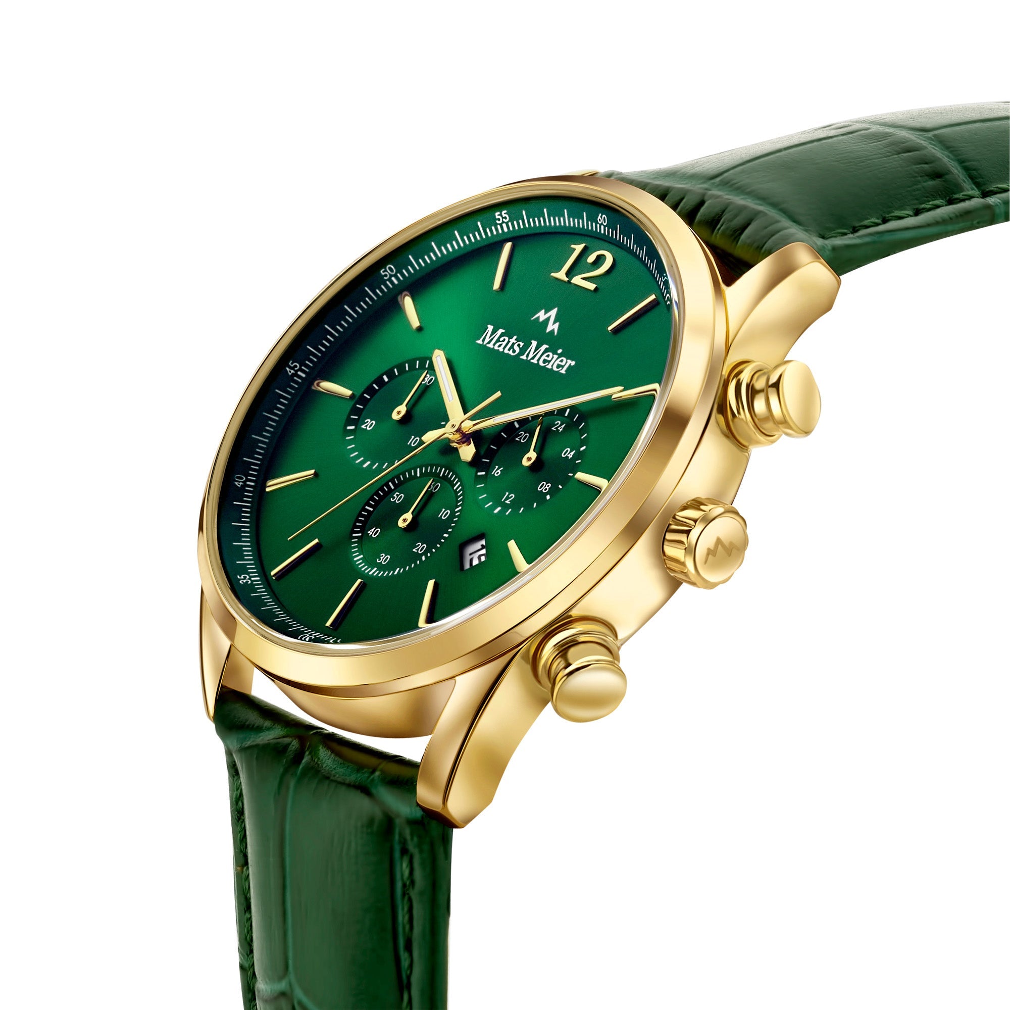 Grand Cornier chronograph mens watch green / gold colored
