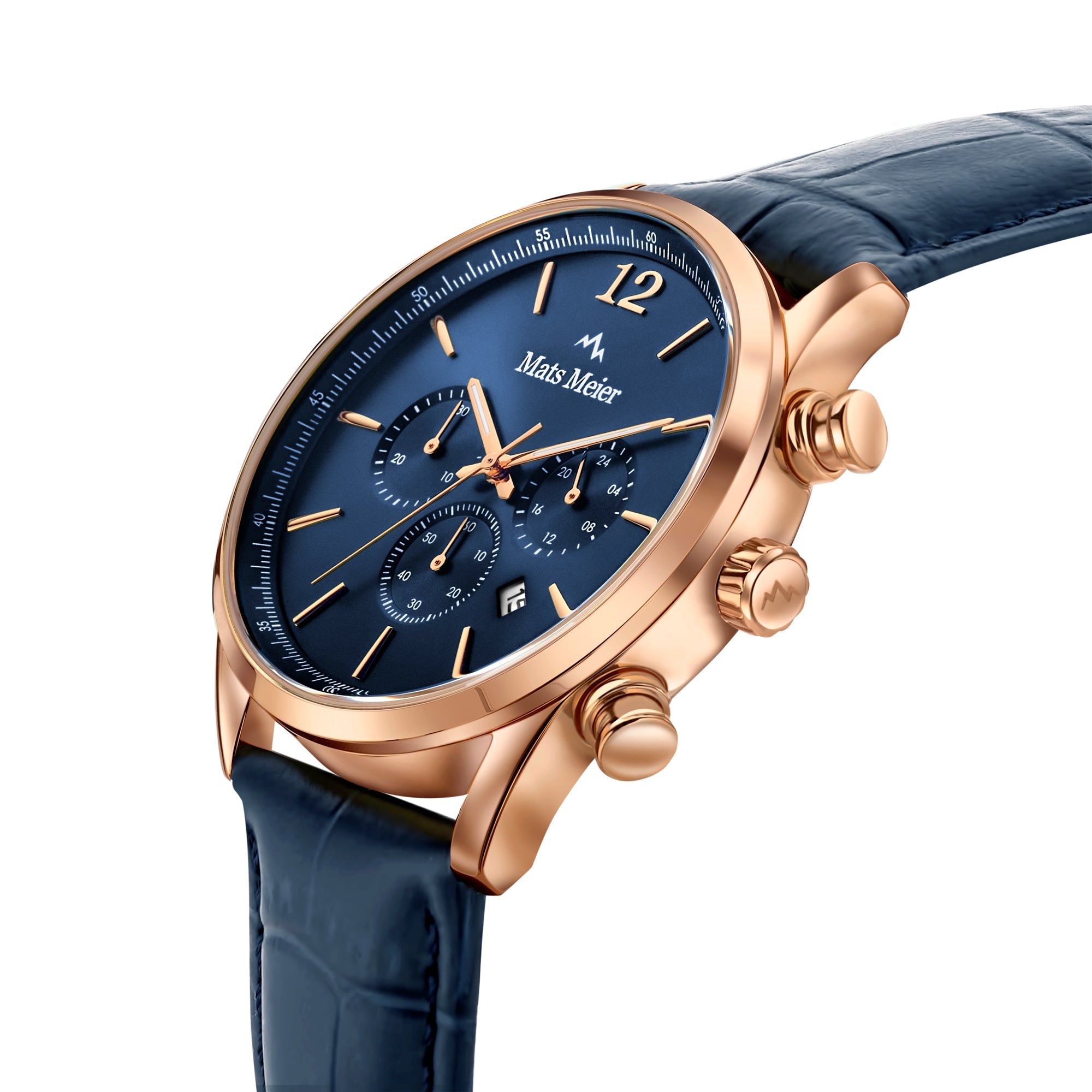 Grand Cornier chronograph blue / rose gold colored
