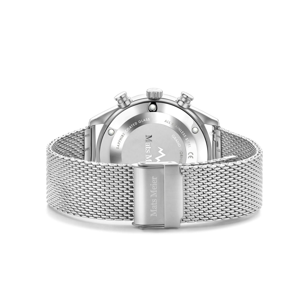 Grand Cornier chronograph men's watch silver colored