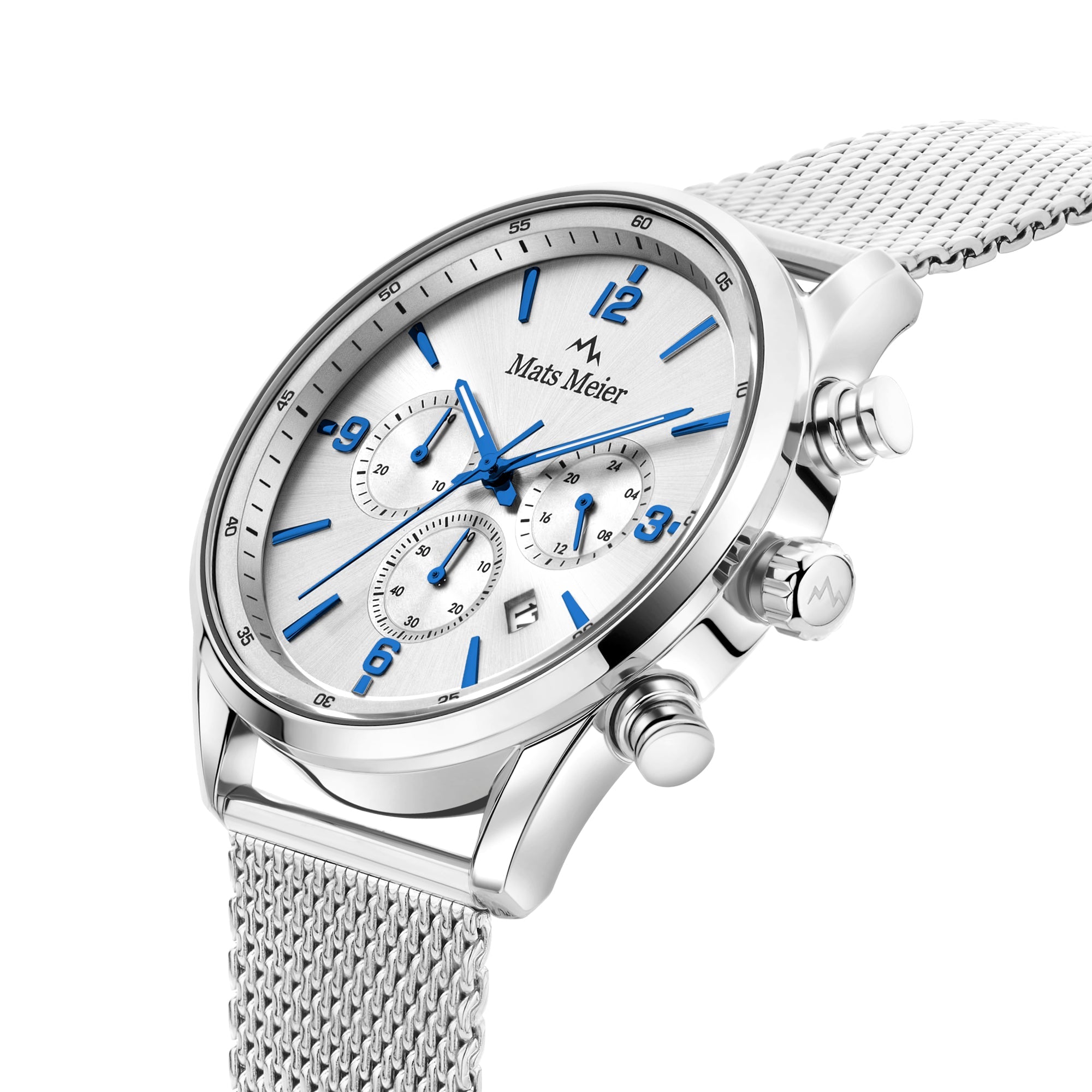 Grand Cornier chronograph men's watch silver colored