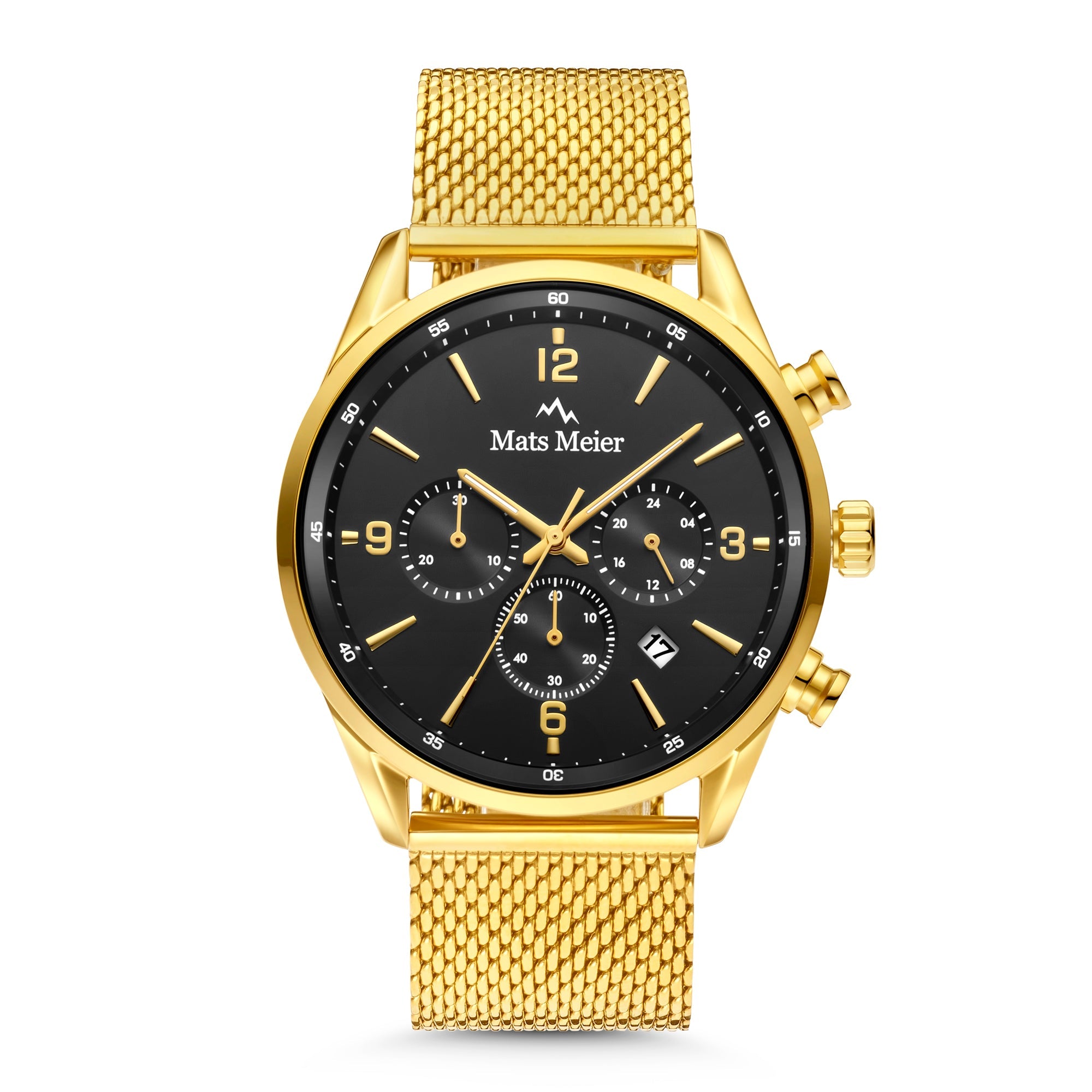 Grand Cornier chronograph men's watch gold colored with black