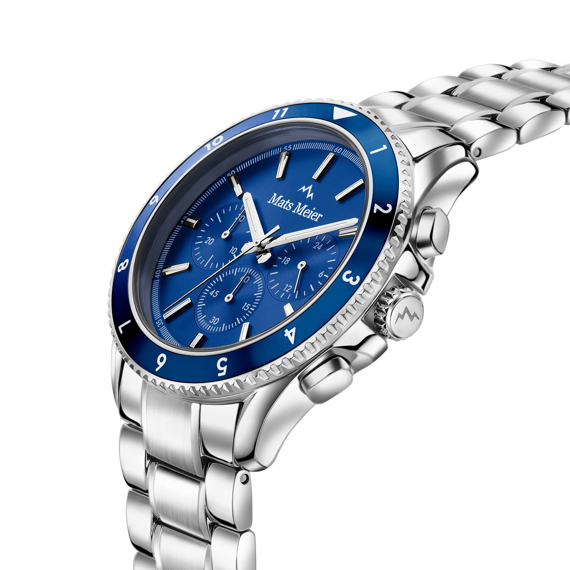 Ponte Dei Salti Chronohraph Mens Watch Silver / Bleu