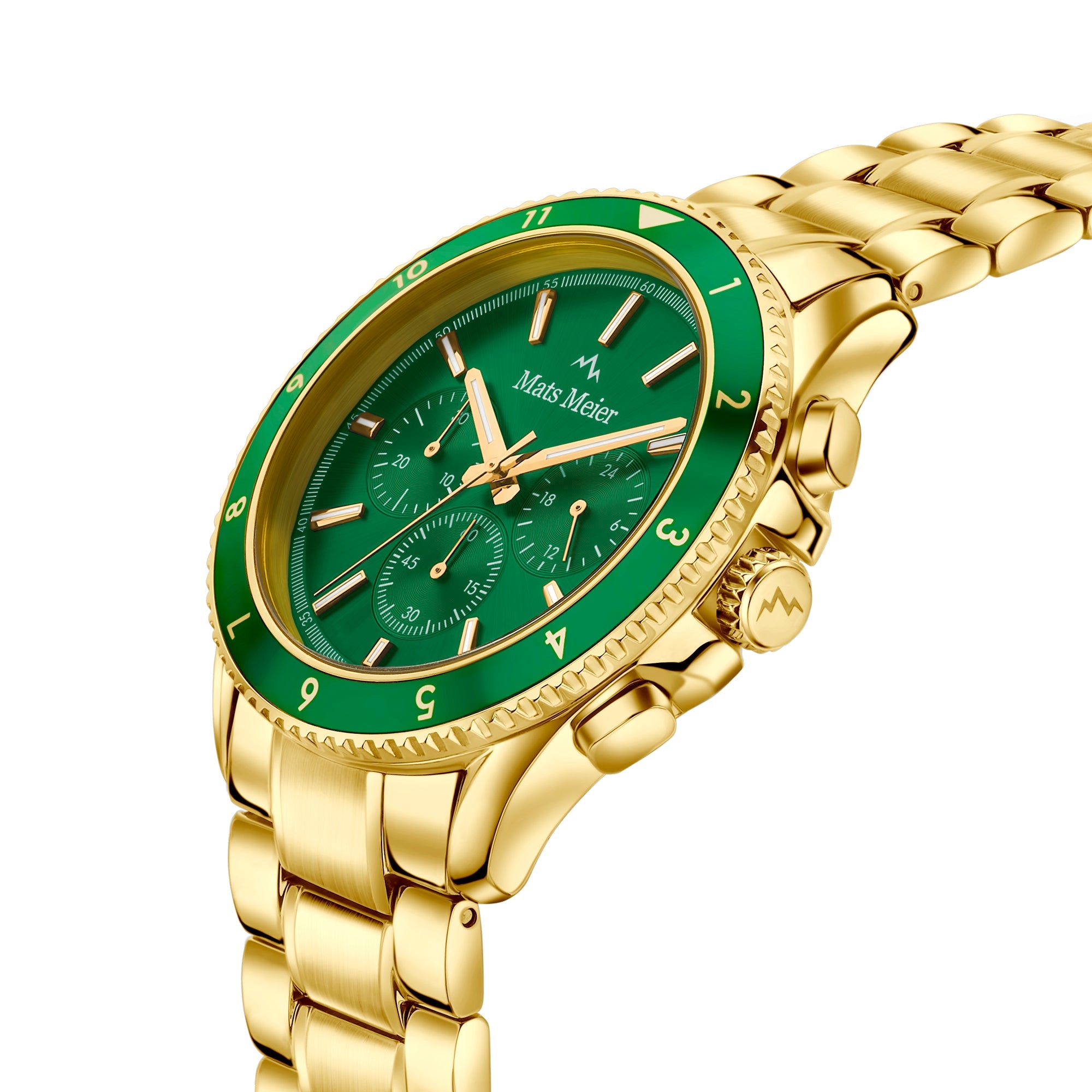 Ponte dei Salti chronograph mens watch gold coloured and green
