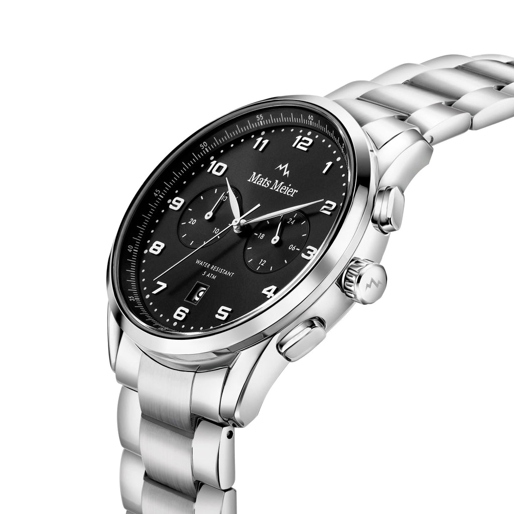 Mont Vélan chronograph mens watch black / silver colored