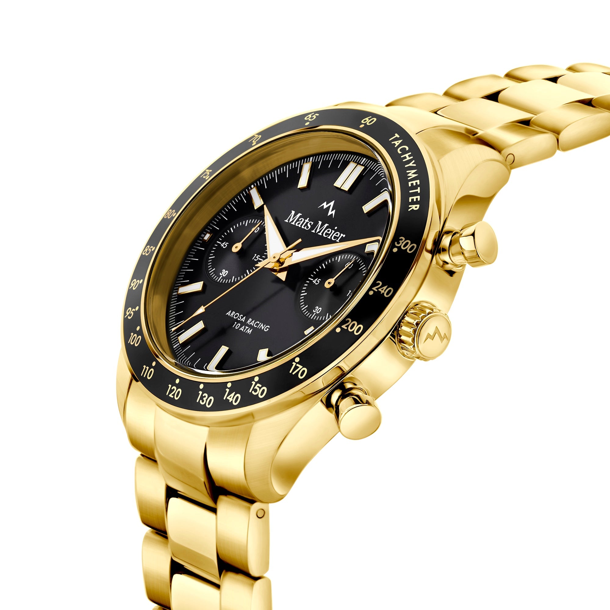 Arosa Racing chronograph mens watch gold coloured and black