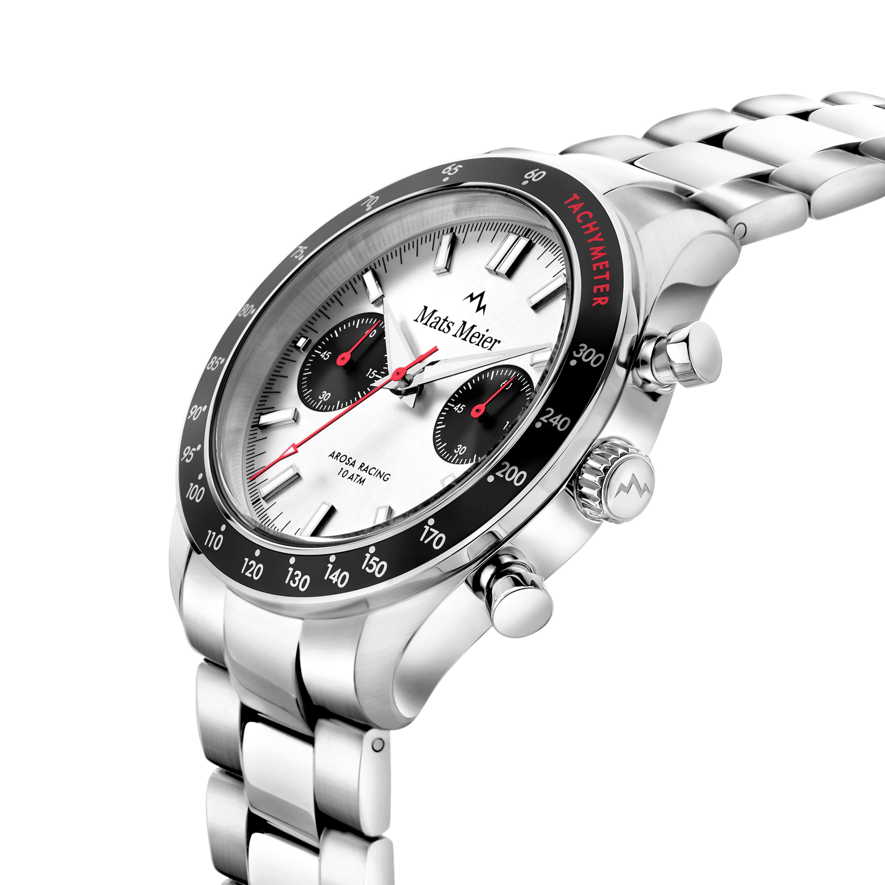 Arosa Racing chronograph mens watch silver coloured