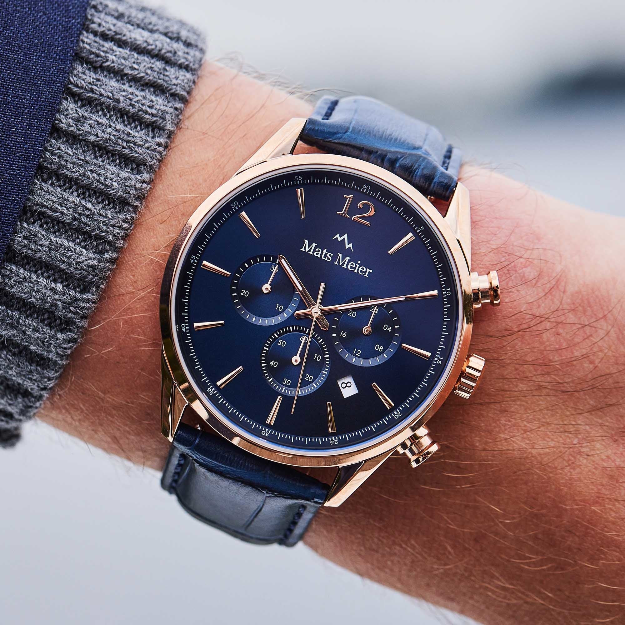 Grand Cornier chronograph blue / rose gold colored