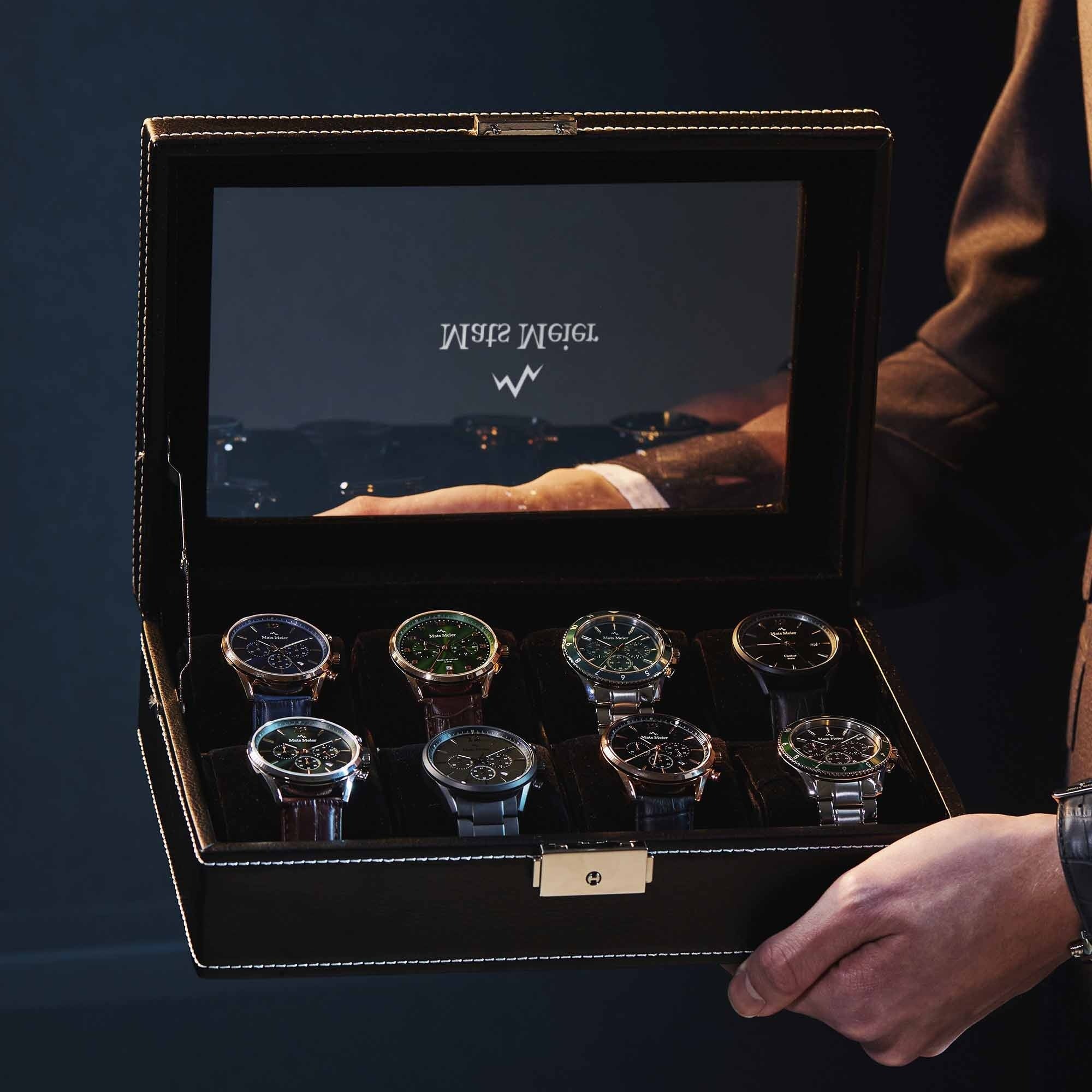 Mont Fort watch box black - 8 watches