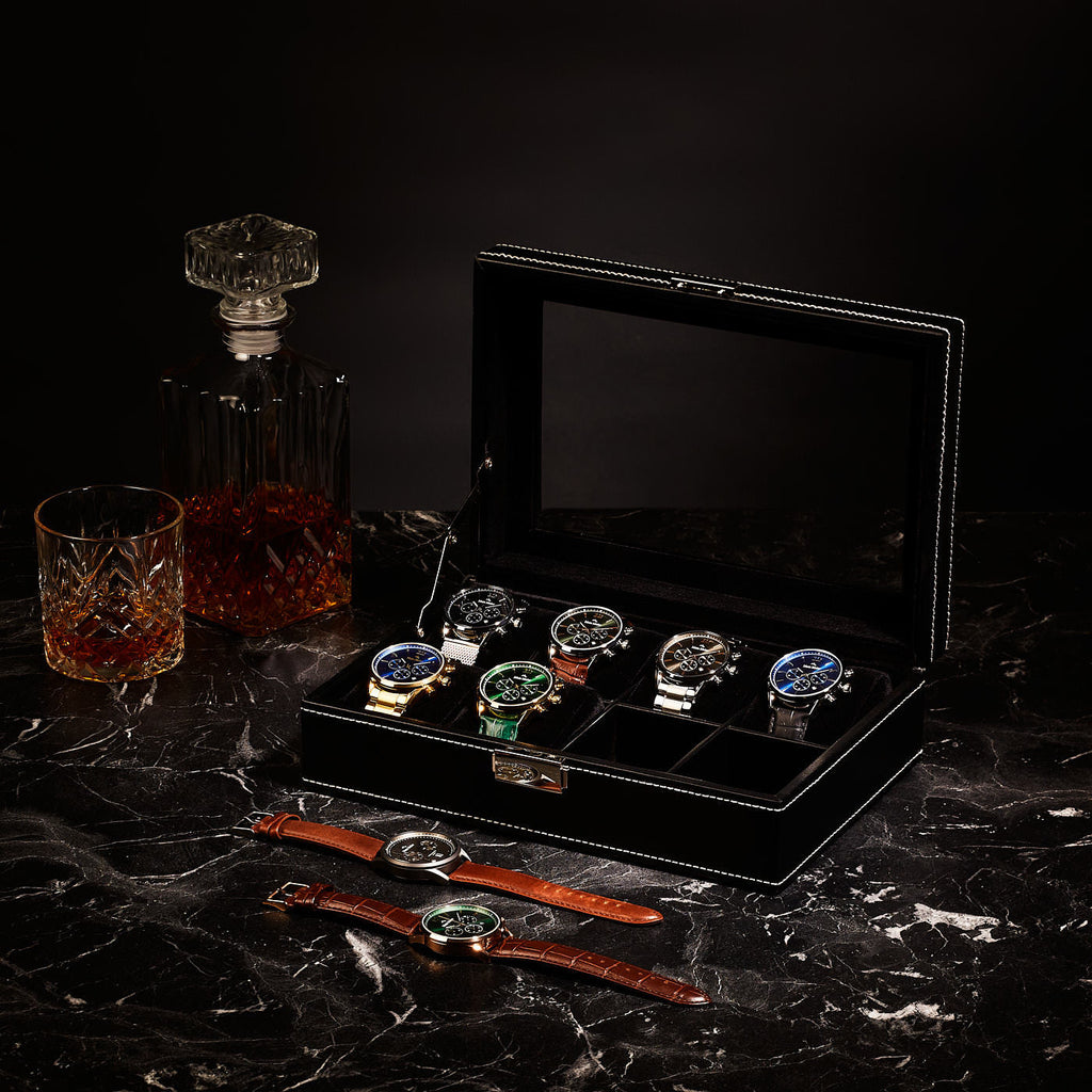 Mont Fort watch box black - 8 watches
