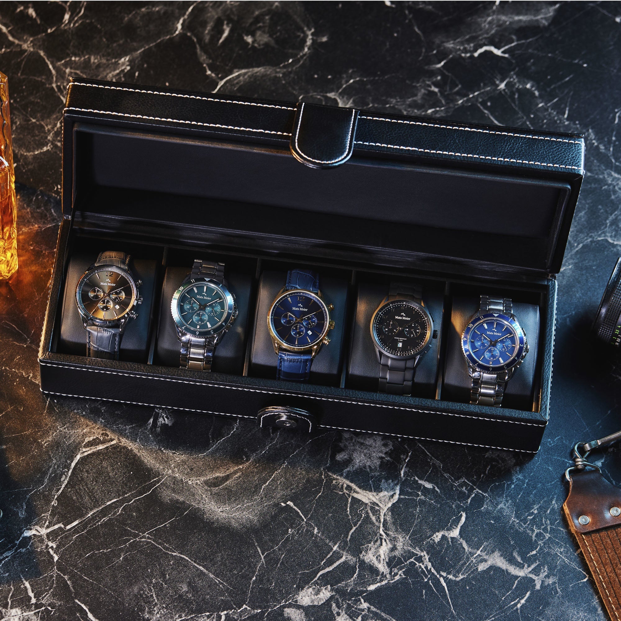Mont Fort watch box black - 5 watches
