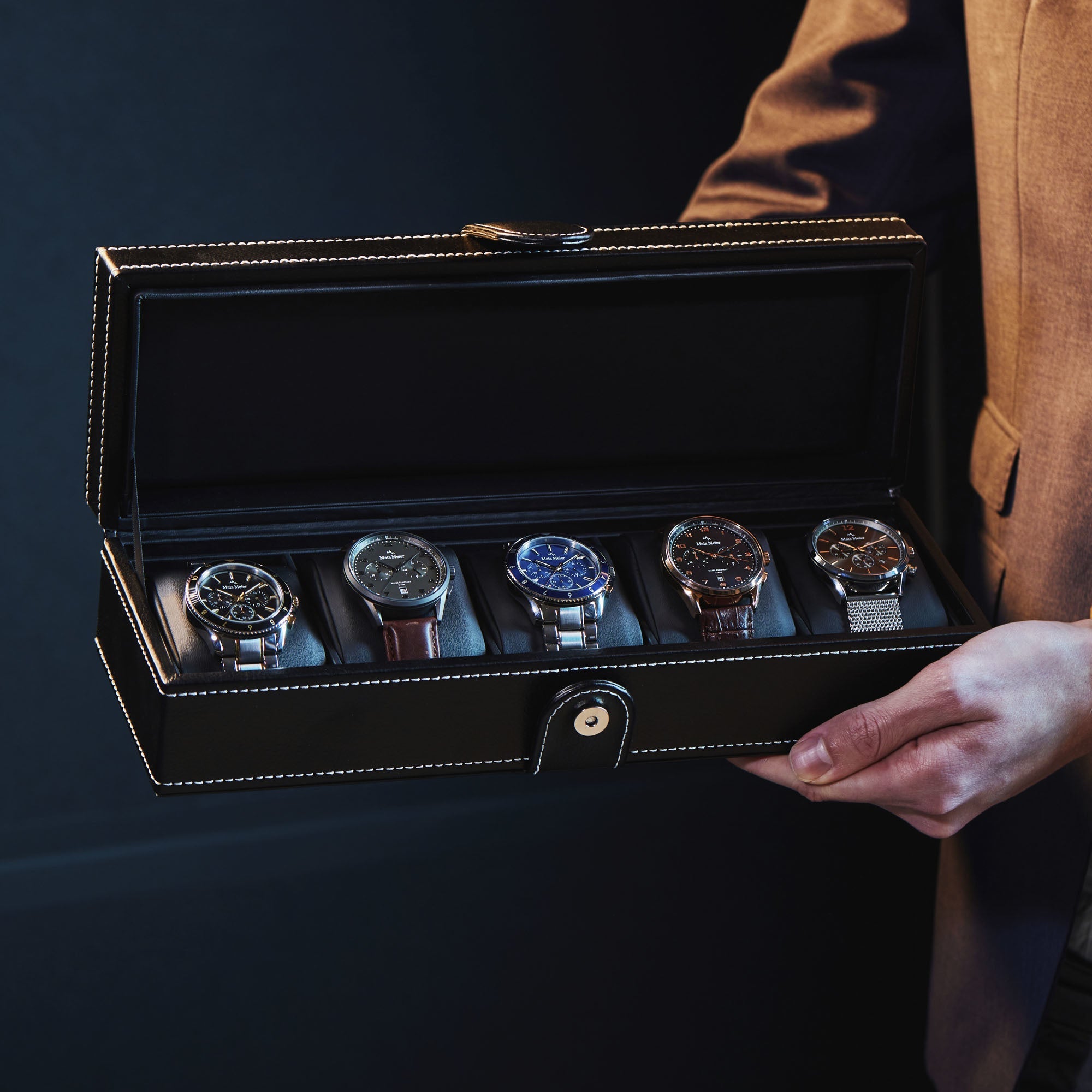 Mont Fort watch box black - 5 watches