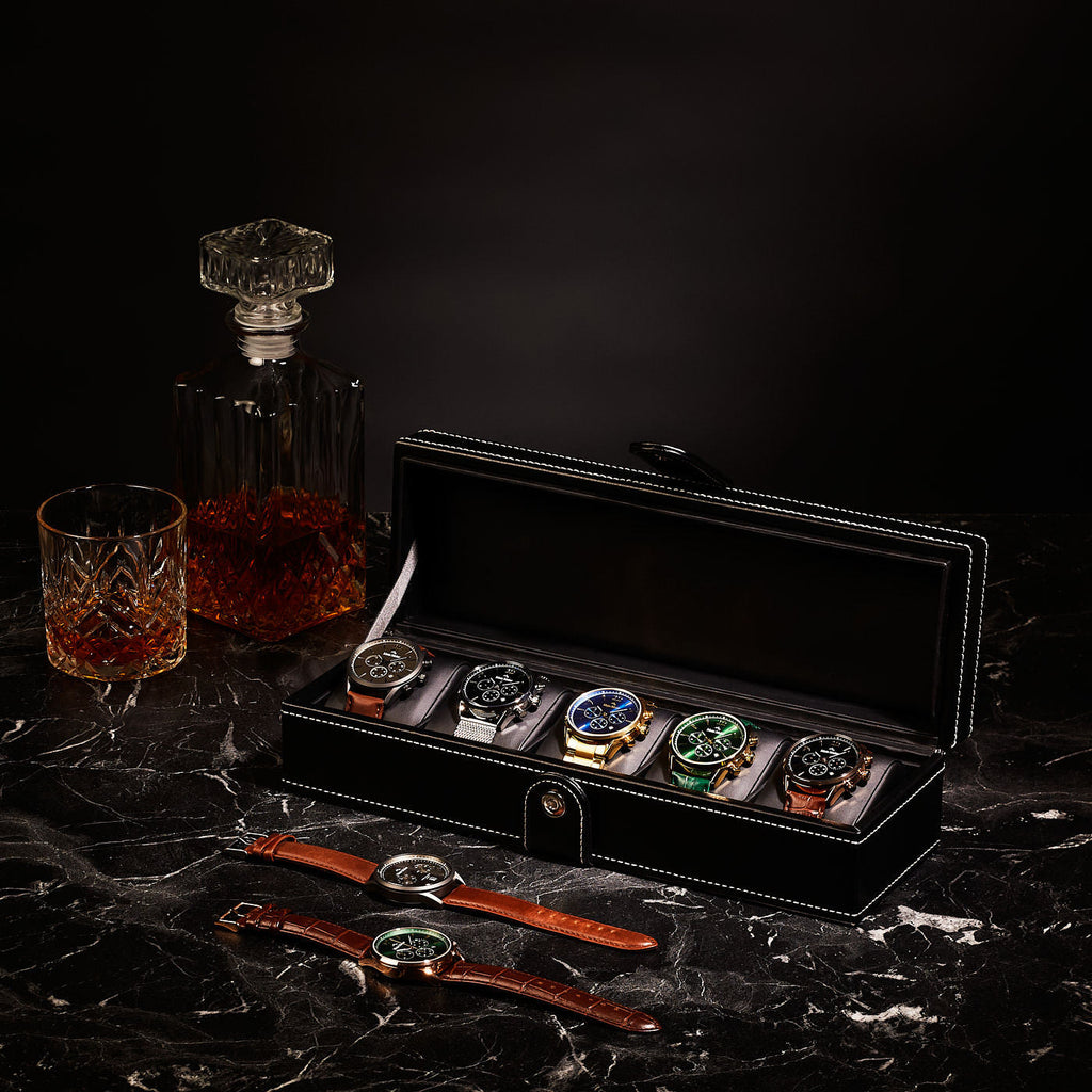 Mont Fort watch box black - 5 watches