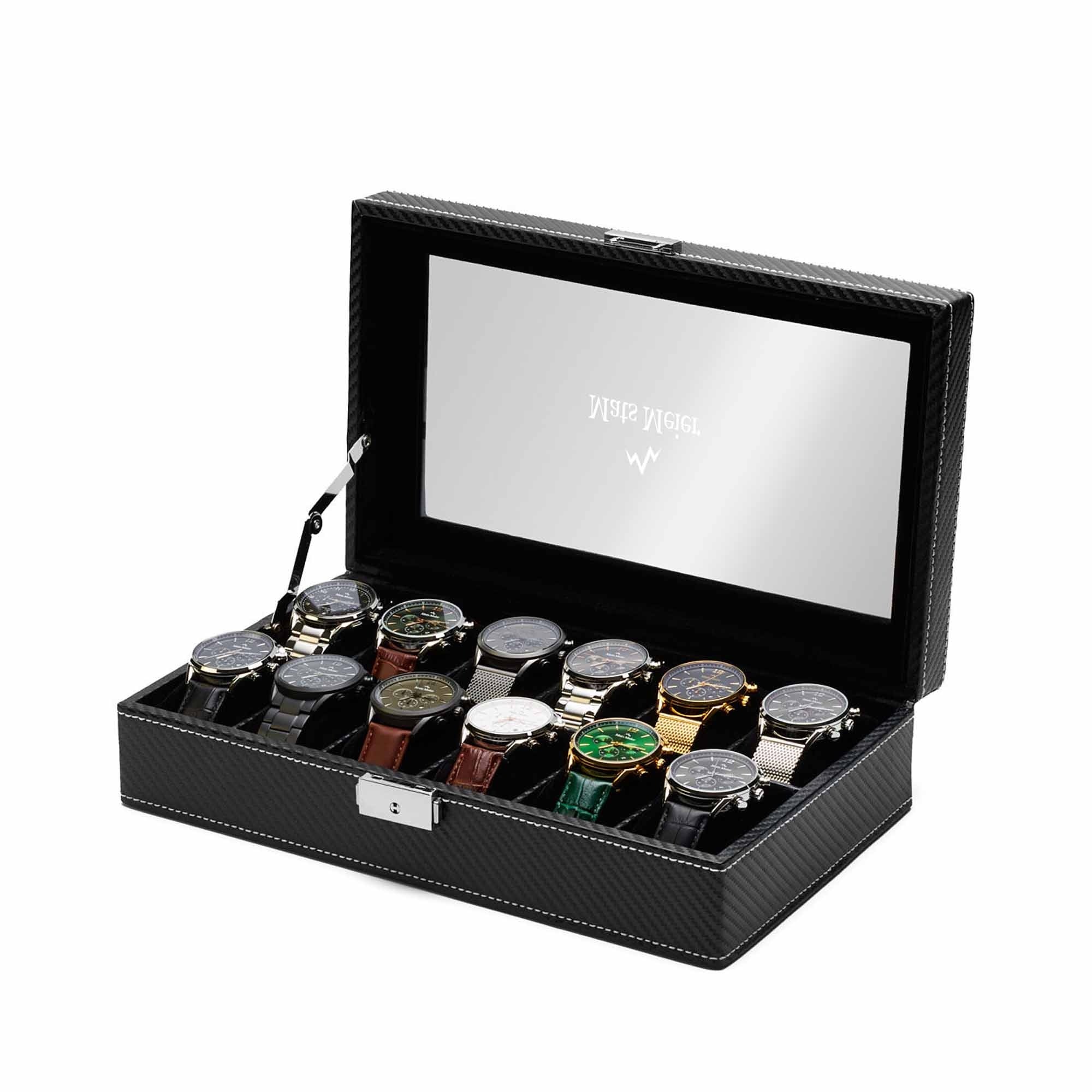 Mont Fort watch box black - 12 watches