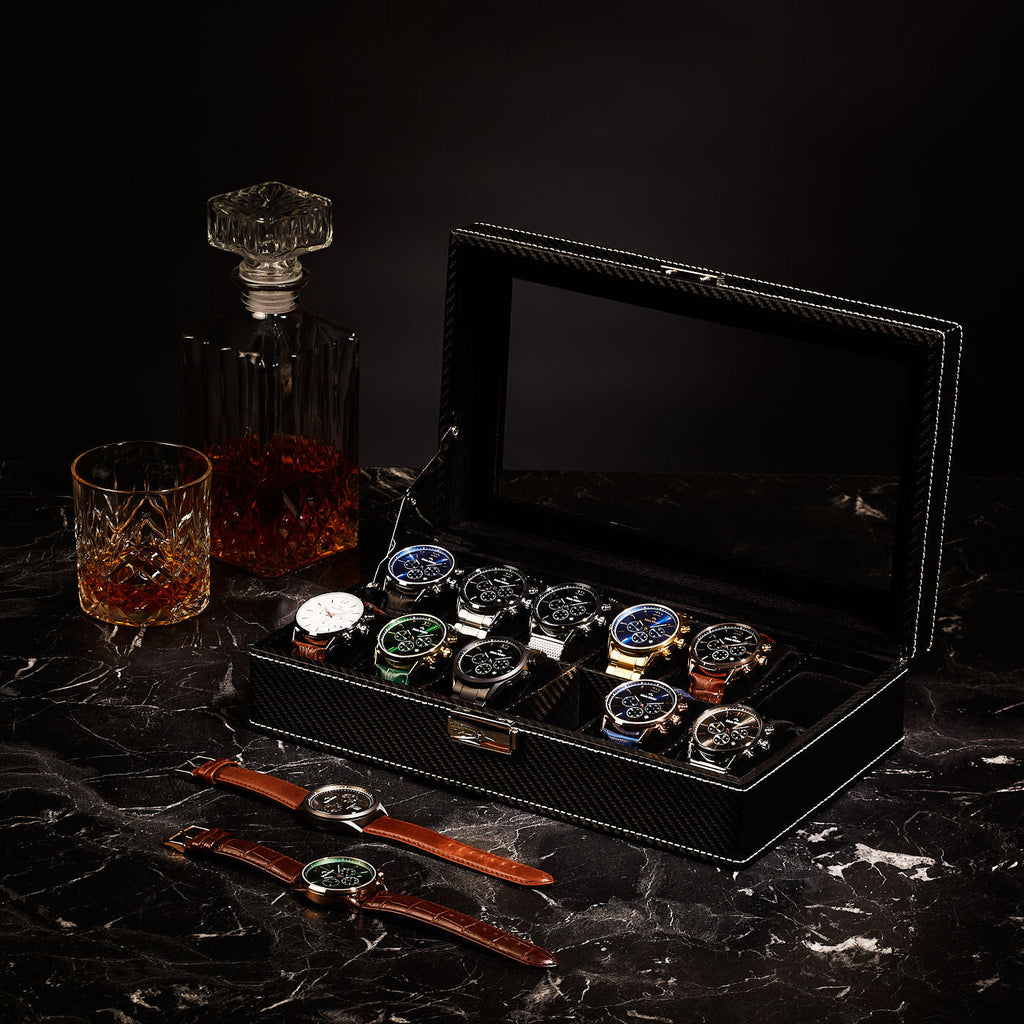 Mont Fort watch box black - 12 watches