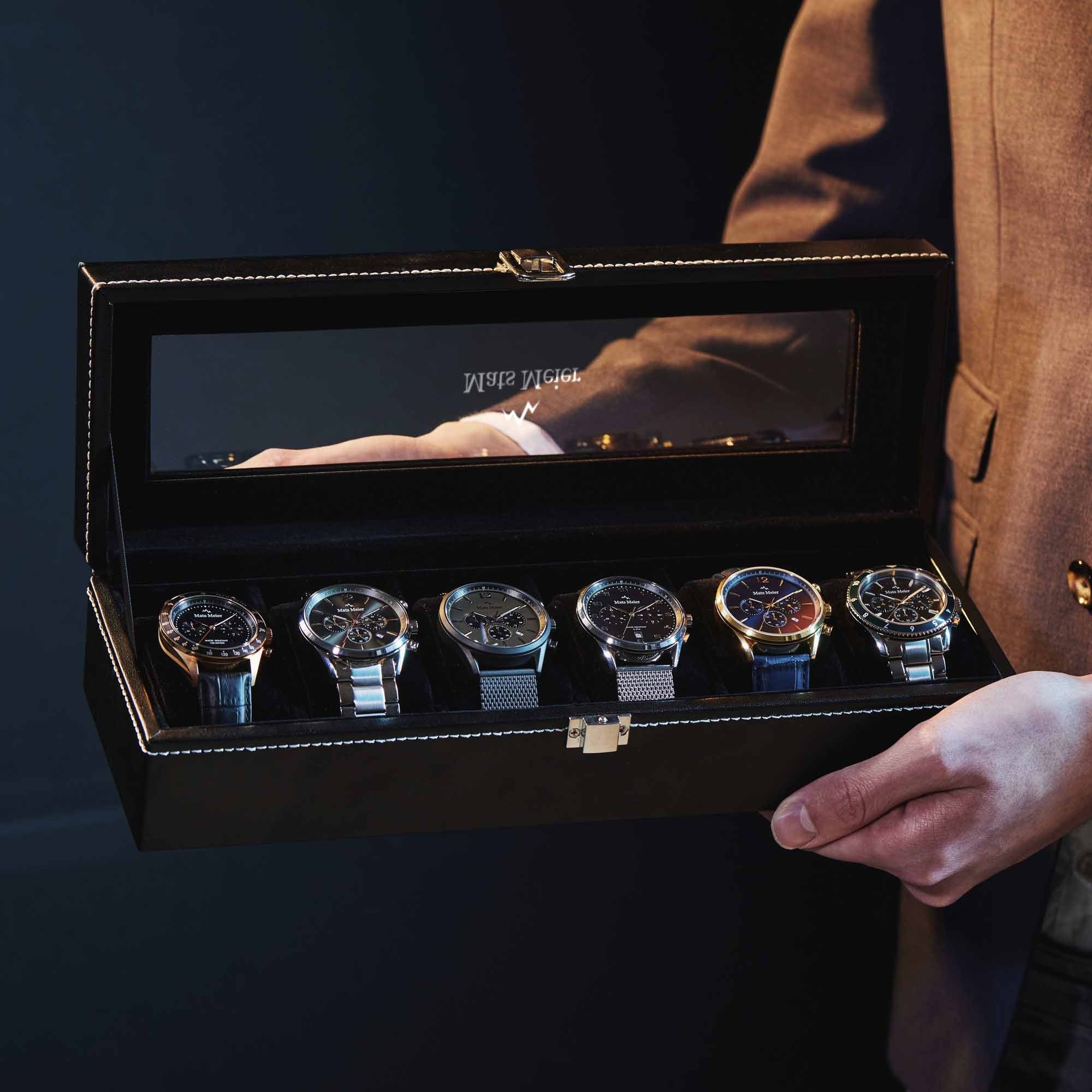 Mont Fort watch box black - 6 watches