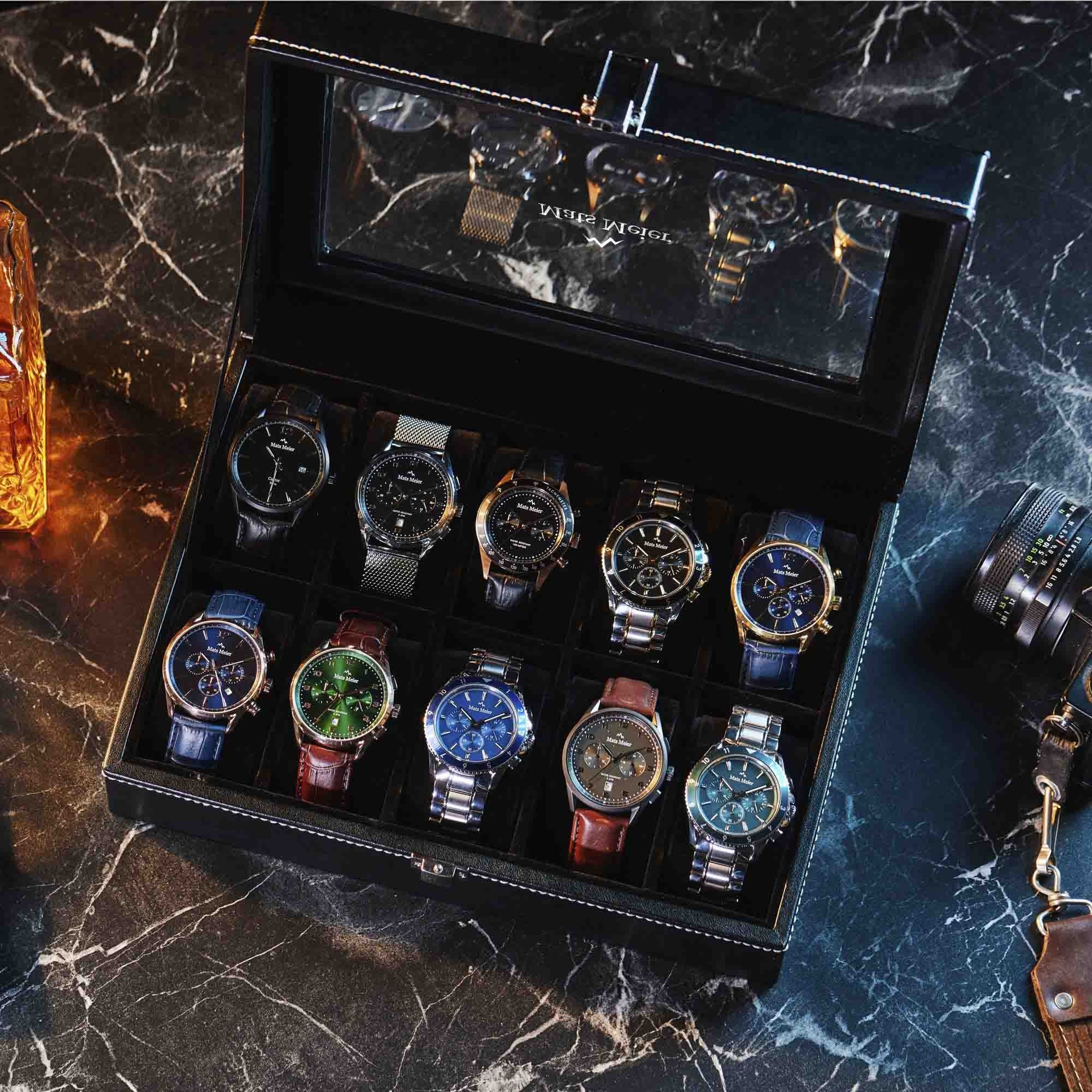 Mont Fort watch box black - 10 watches