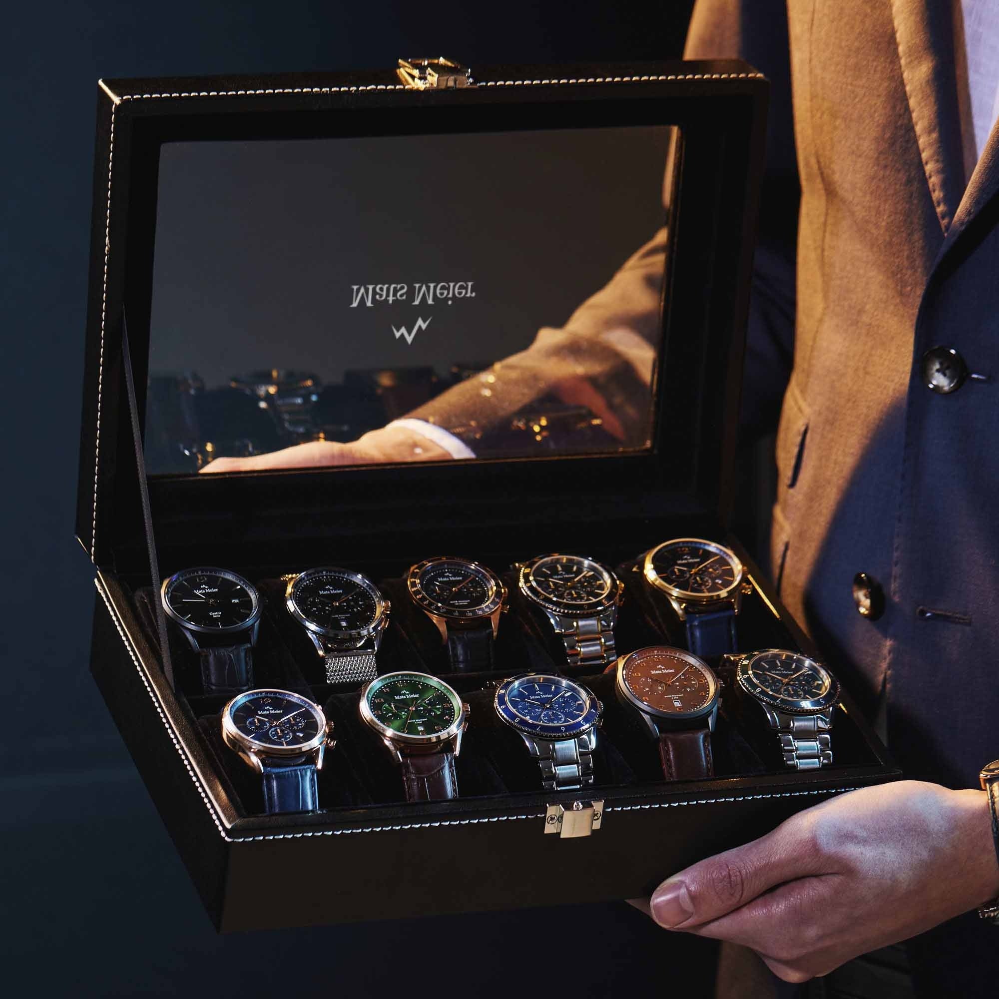 Mont Fort watch box black - 10 watches