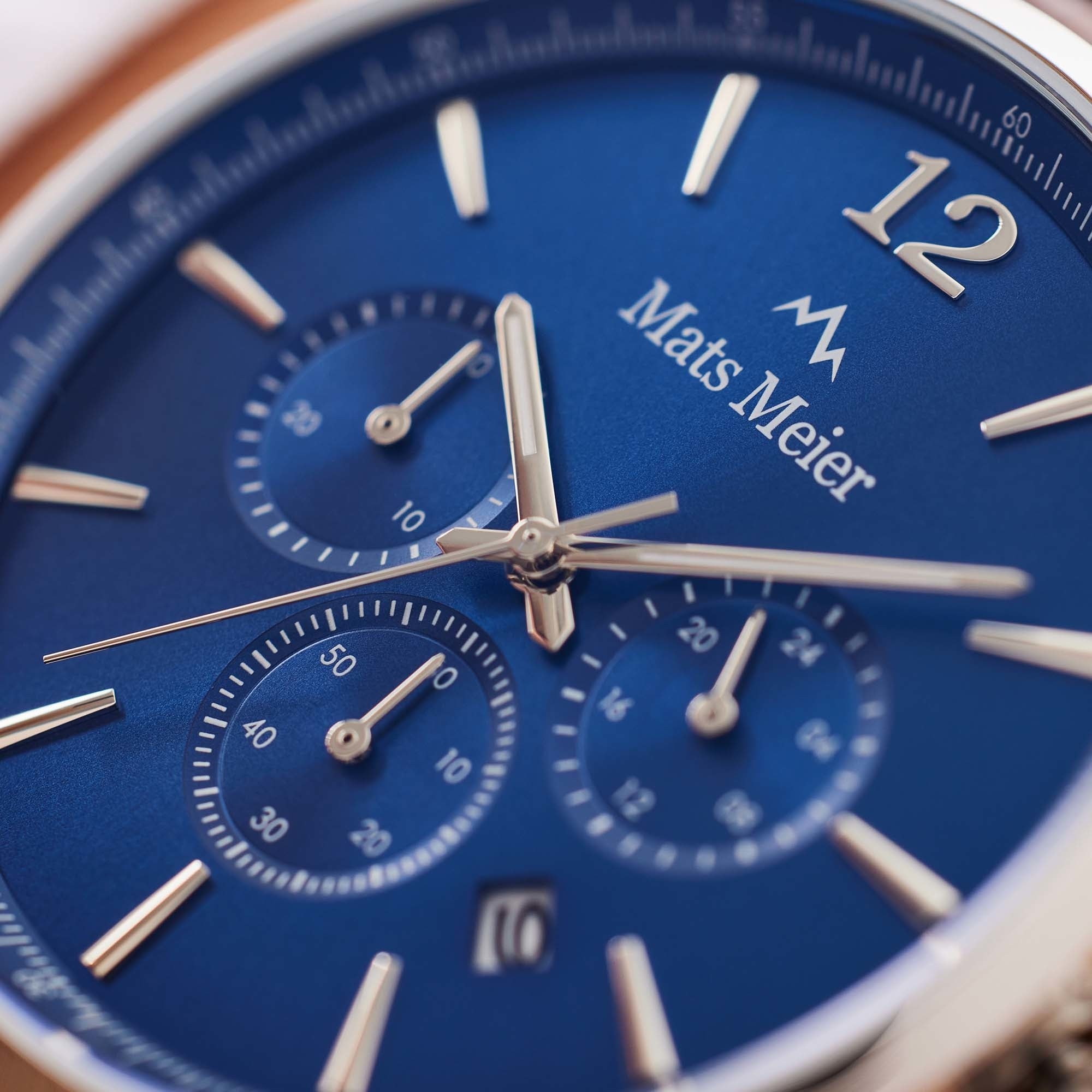 Grand Cornier chronograph mens watch blue / brown