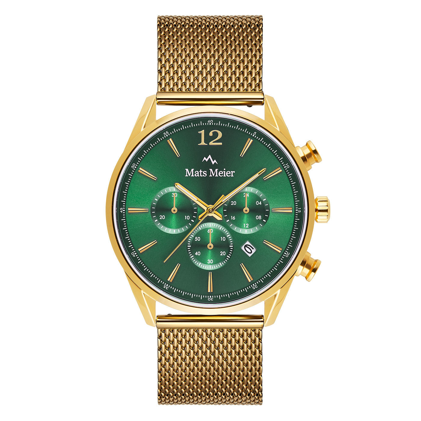 Grand Cornier chronograph mens watch green / gold colored mesh