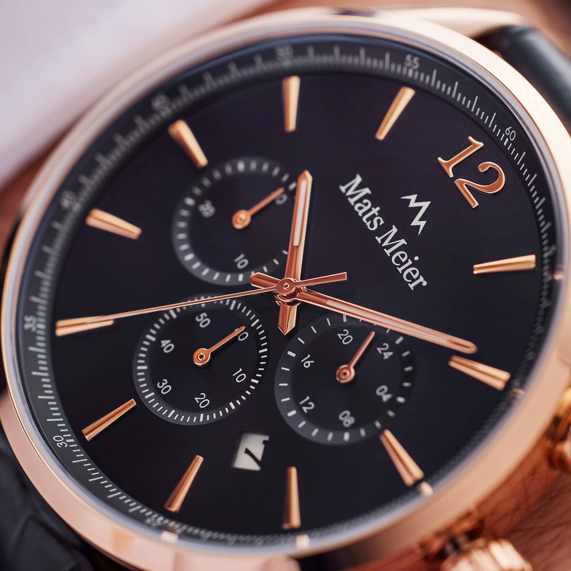 Grand Cornier chronograph blue / rose gold colored