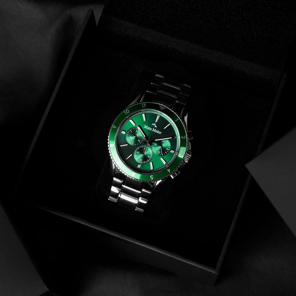 Ponte Dei Salti Chronohraph Mens Watch Silver / Green
