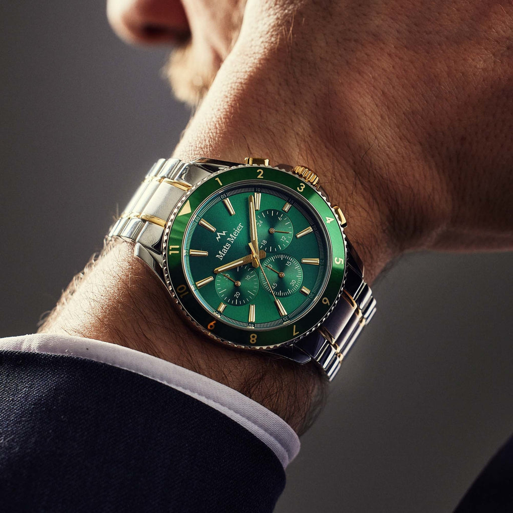 Ponte Dei Salti Chronohraph Mens Watch Silver / Green