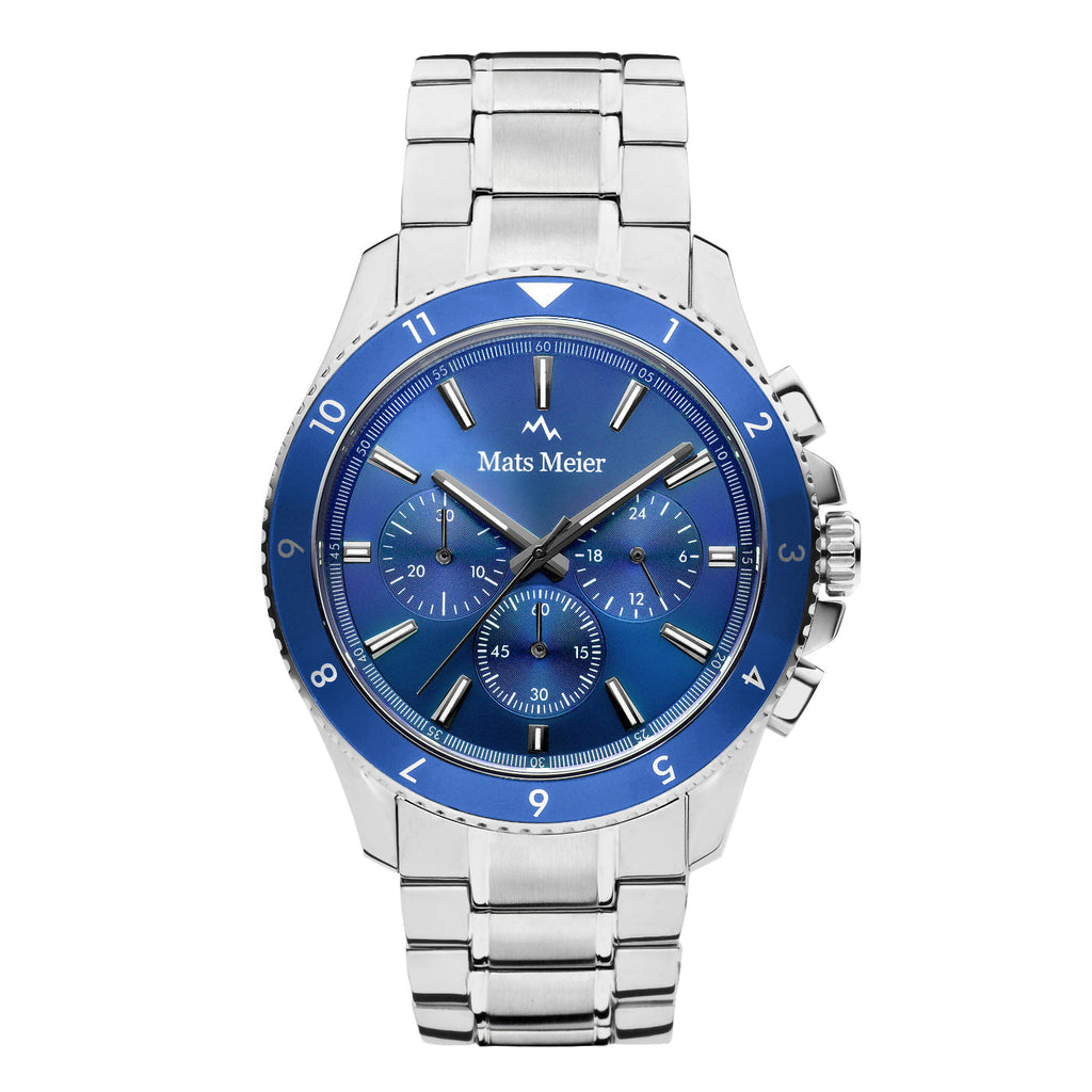 Ponte Dei Salti Chronohraph Mens Watch Silver / Bleu