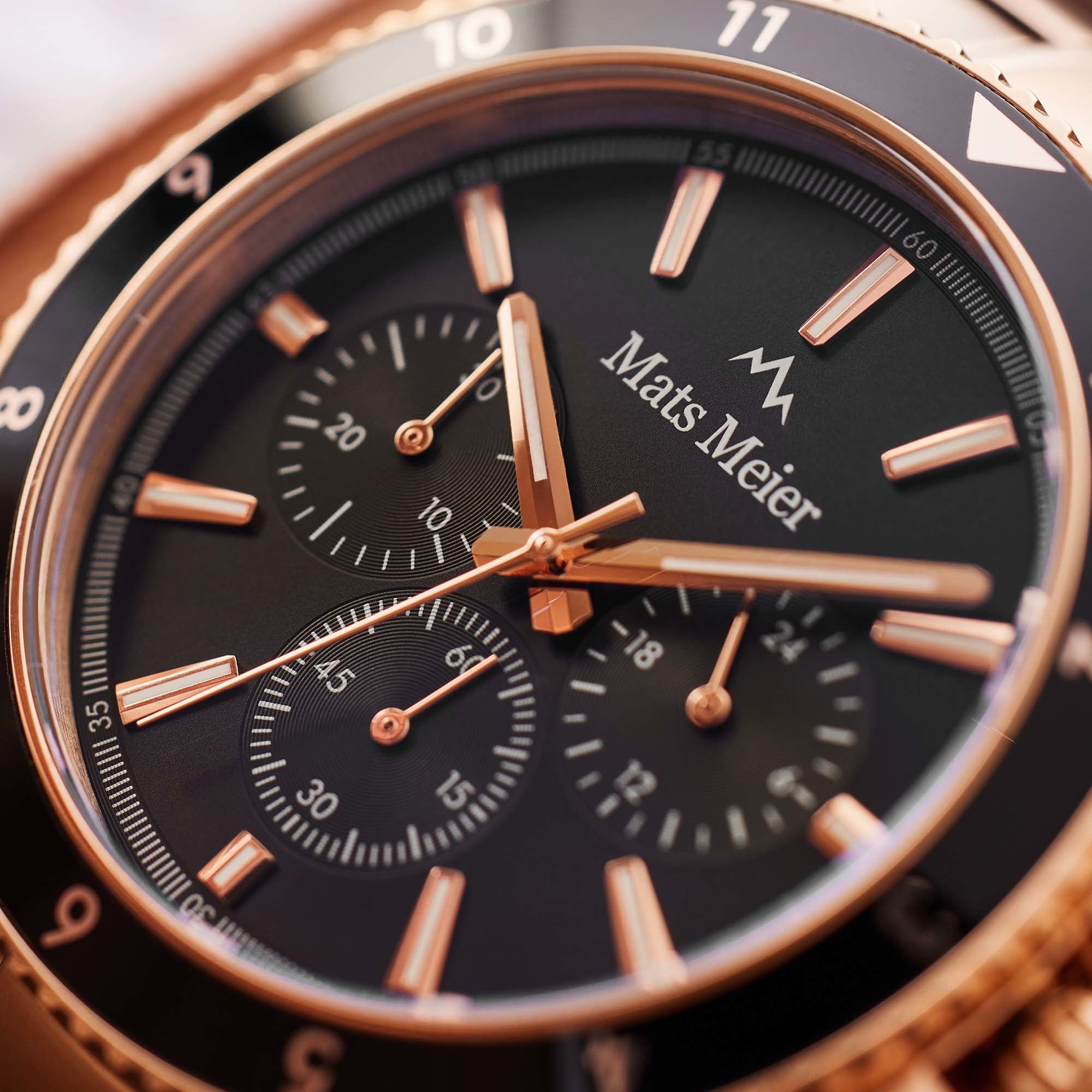 Ponte dei Salti chronograph mens watch rose gold coloured and black