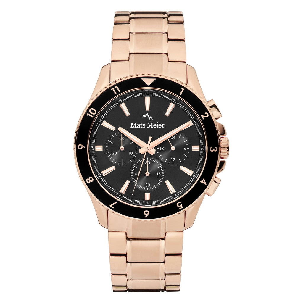Ponte dei Salti chronograph mens watch rose gold coloured and black