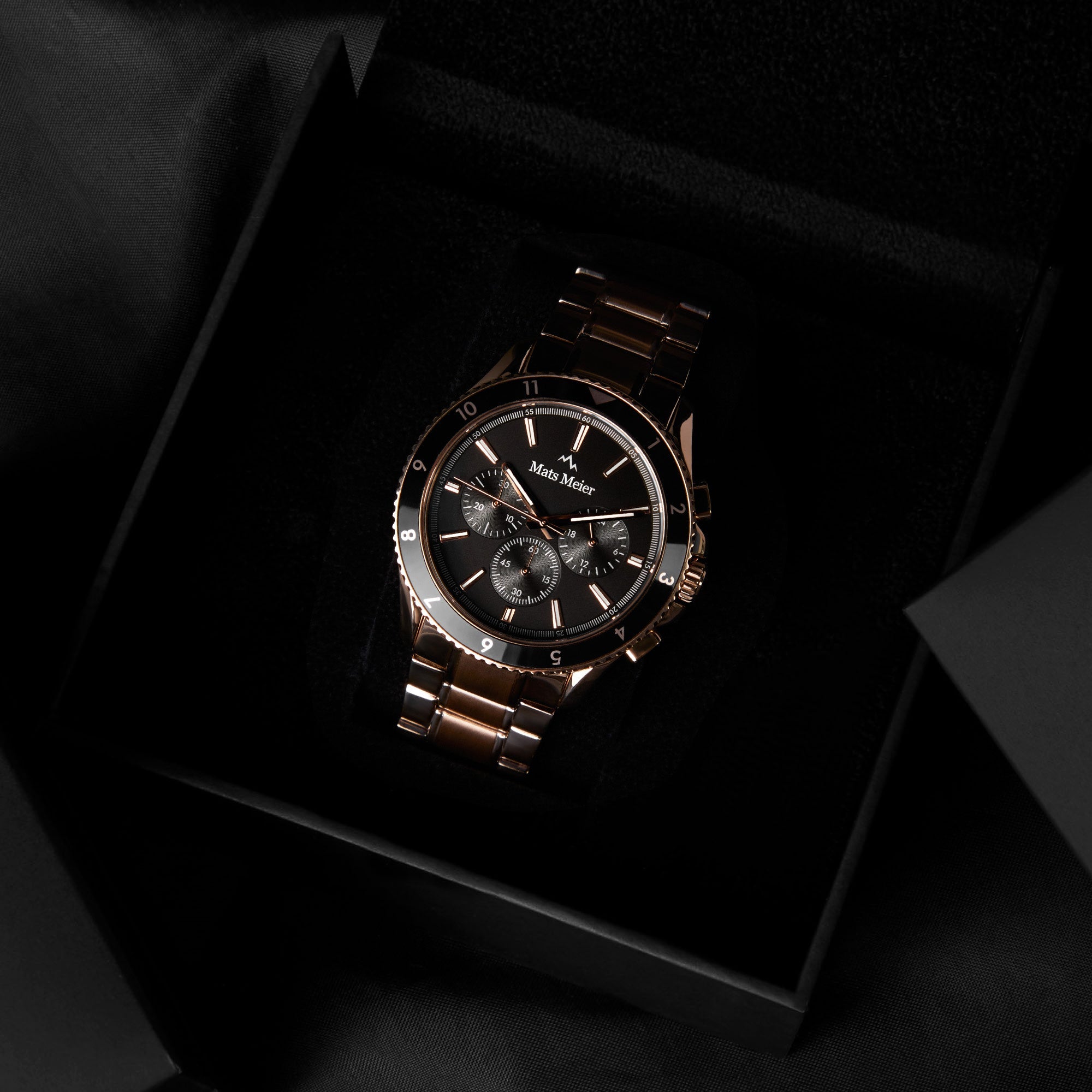 Ponte dei Salti chronograph mens watch rose gold coloured and black