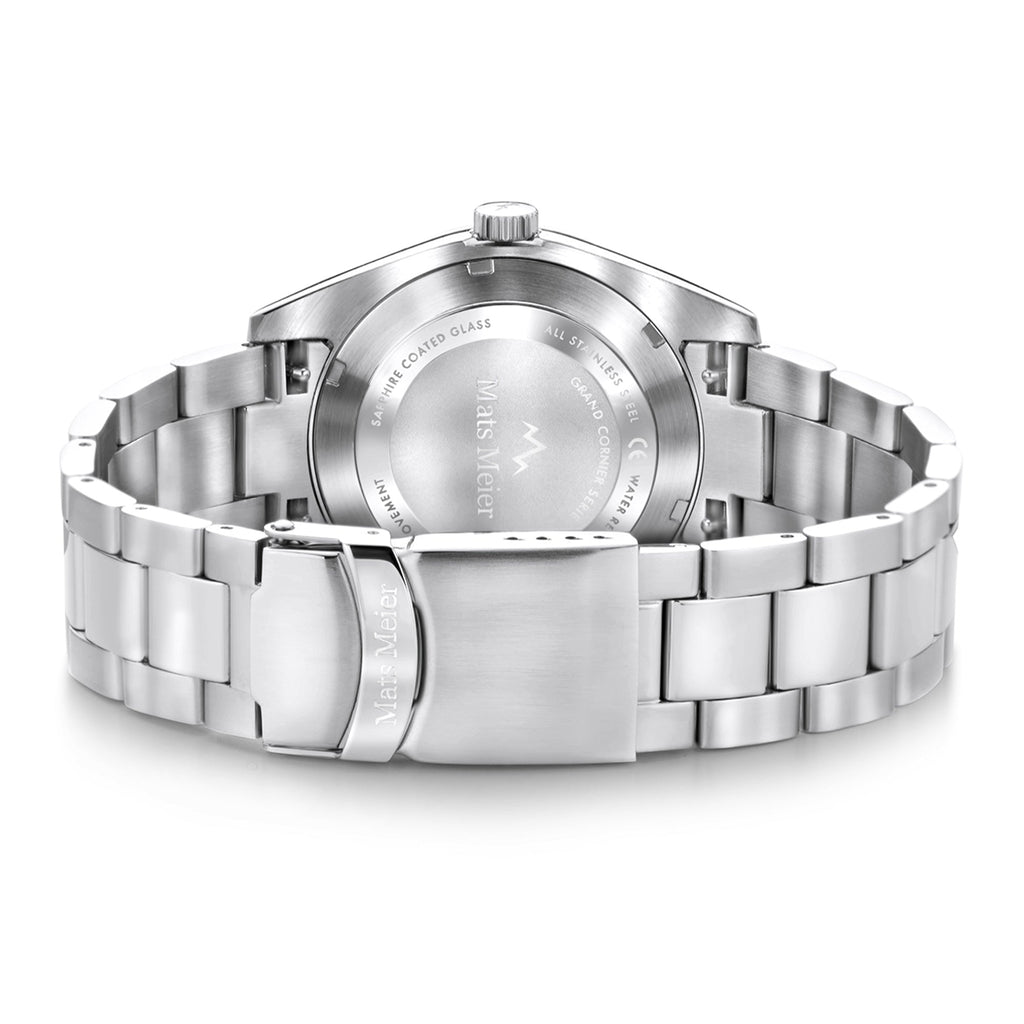 Grand Cornier mens watch silver coloured and black