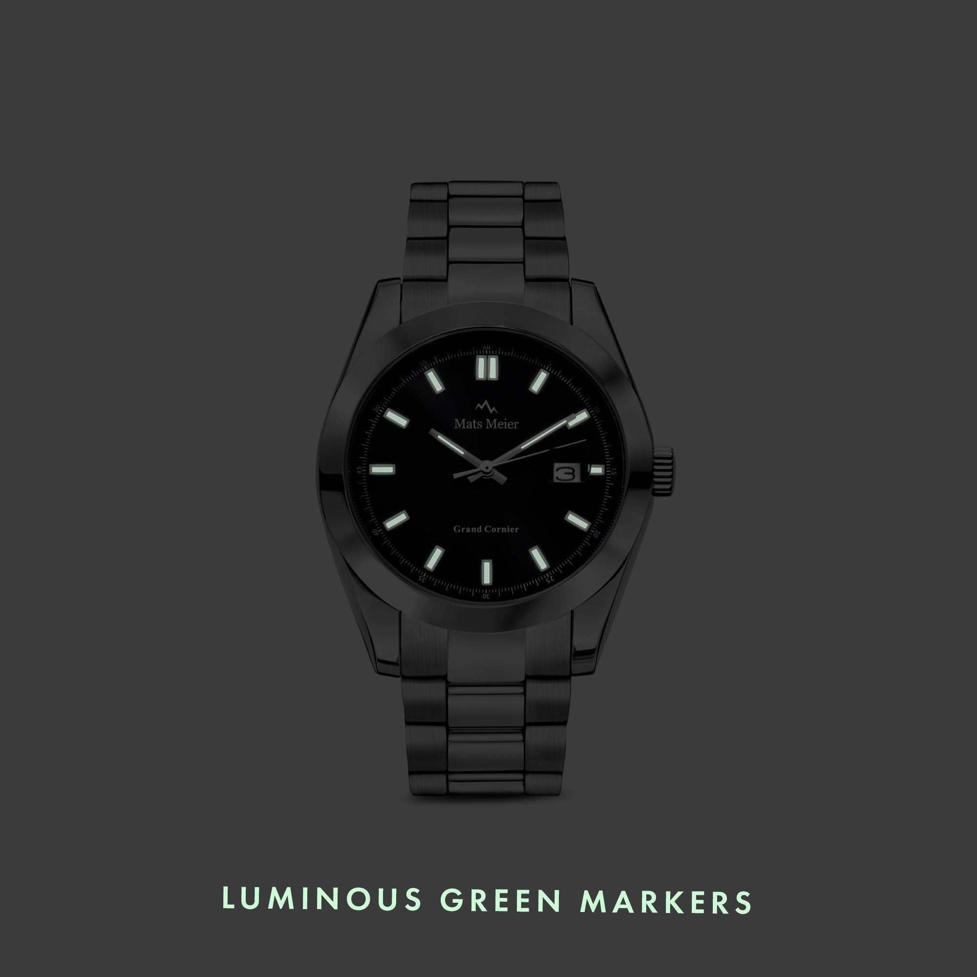 Grand Cornier mens watch silver coloured and black