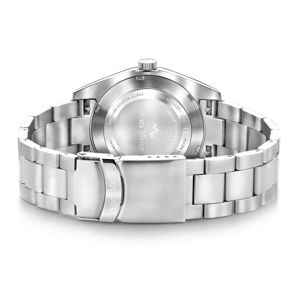 Grand Cornier mens watch silver coloured and cobalt