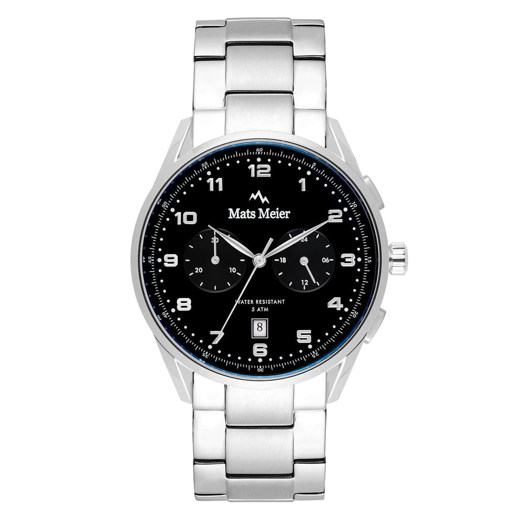Mont Vélan chronograph mens watch black / silver colored