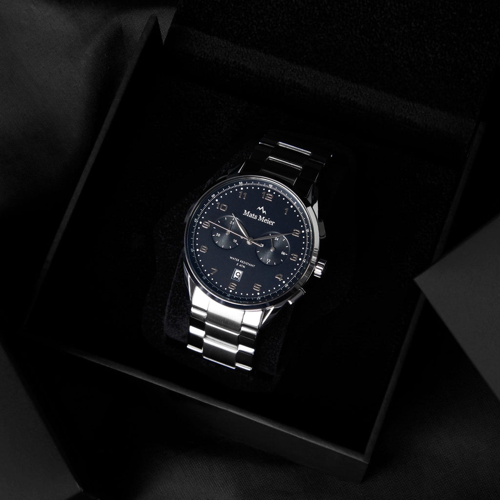 Mont Vélan chronograph mens watch black / silver colored