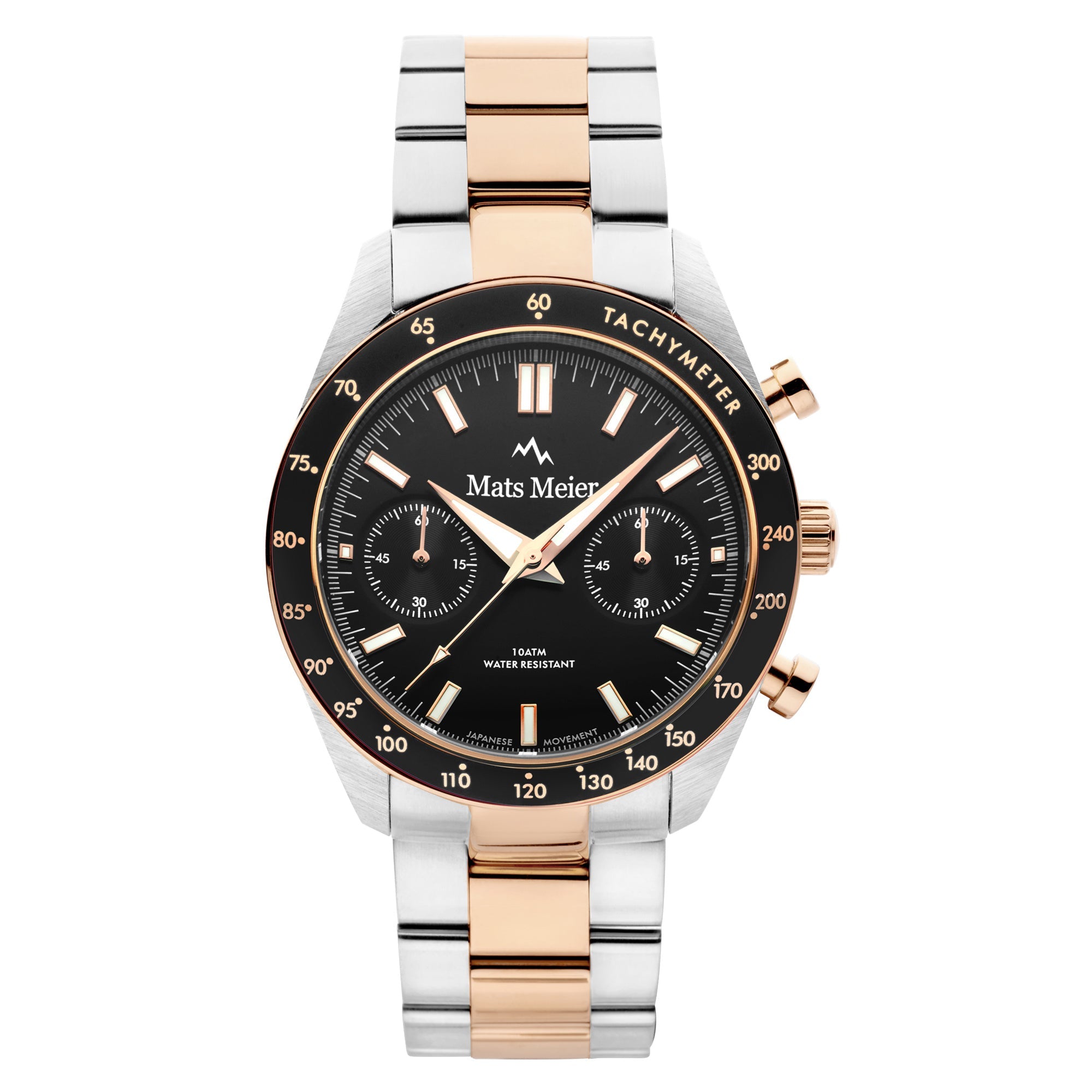Arosa Racing chronograph mens watch rose gold coloured and black