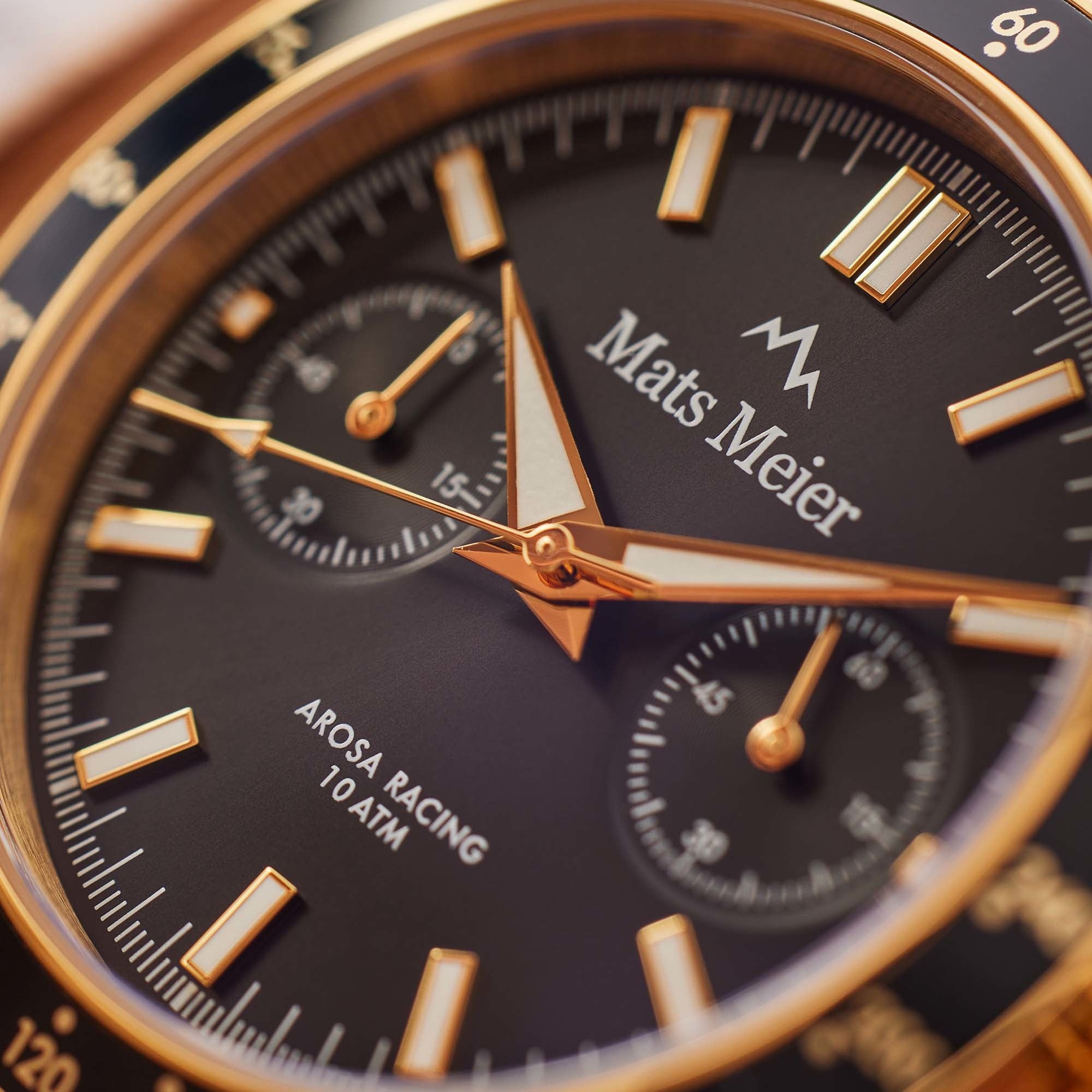 Arosa Racing chronograph mens watch gold coloured and black
