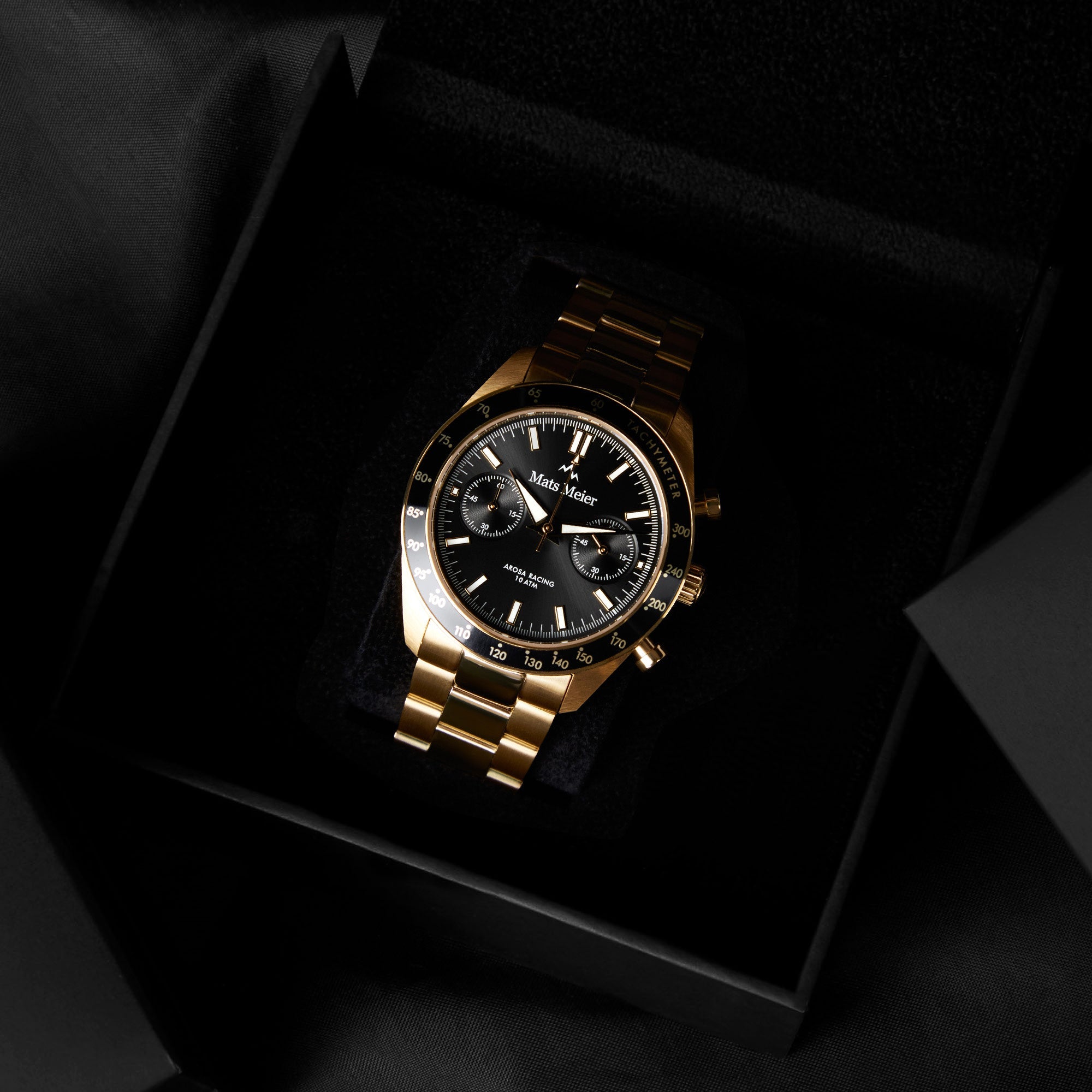 Arosa Racing chronograph mens watch gold coloured and black