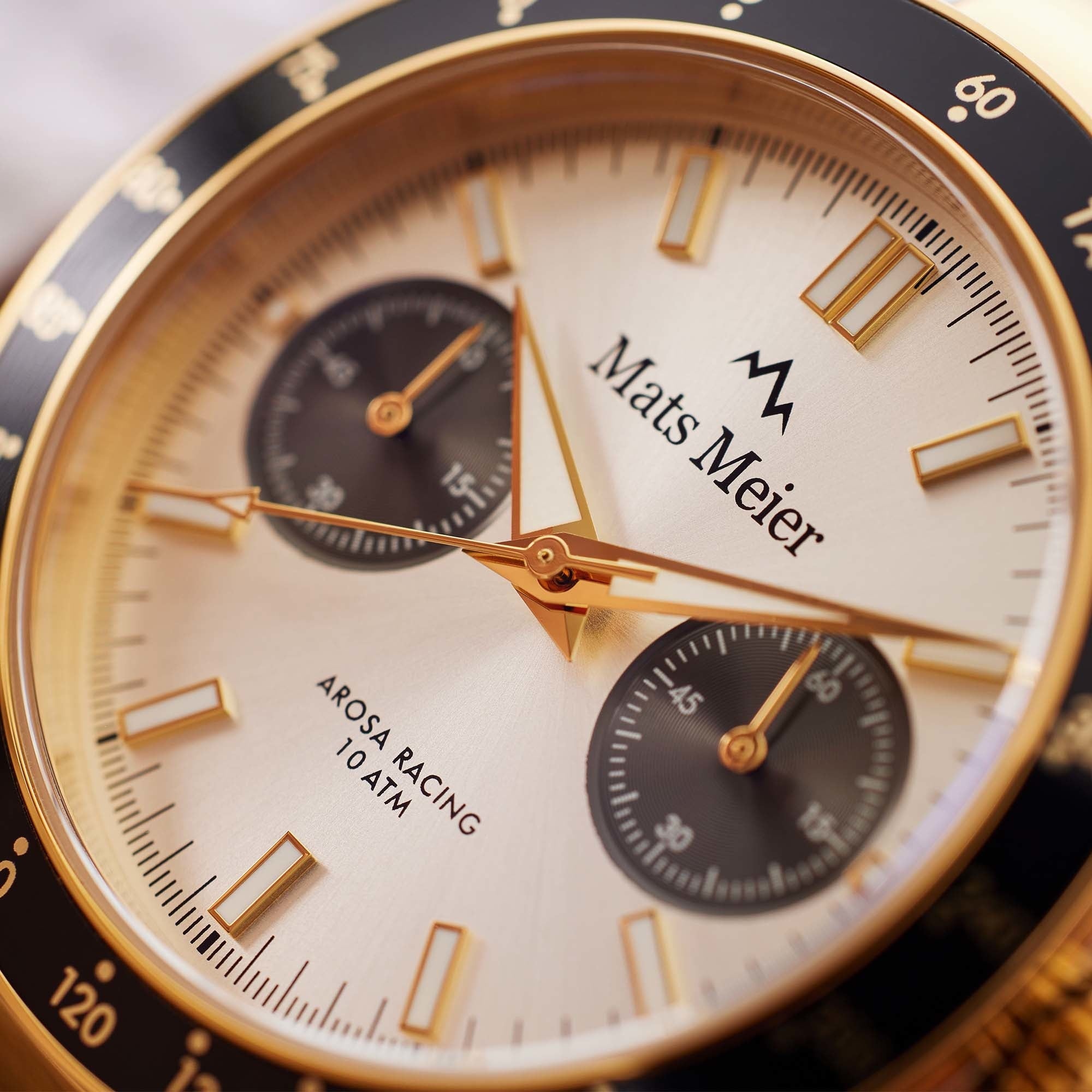Arosa Racing chronograph mens watch gold coloured and silver coloured