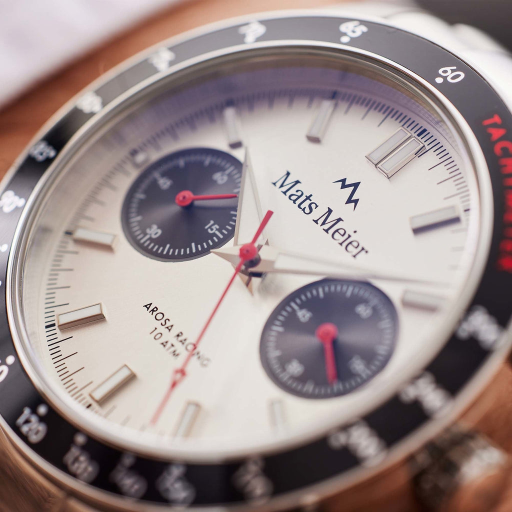 Arosa Racing chronograph mens watch silver coloured