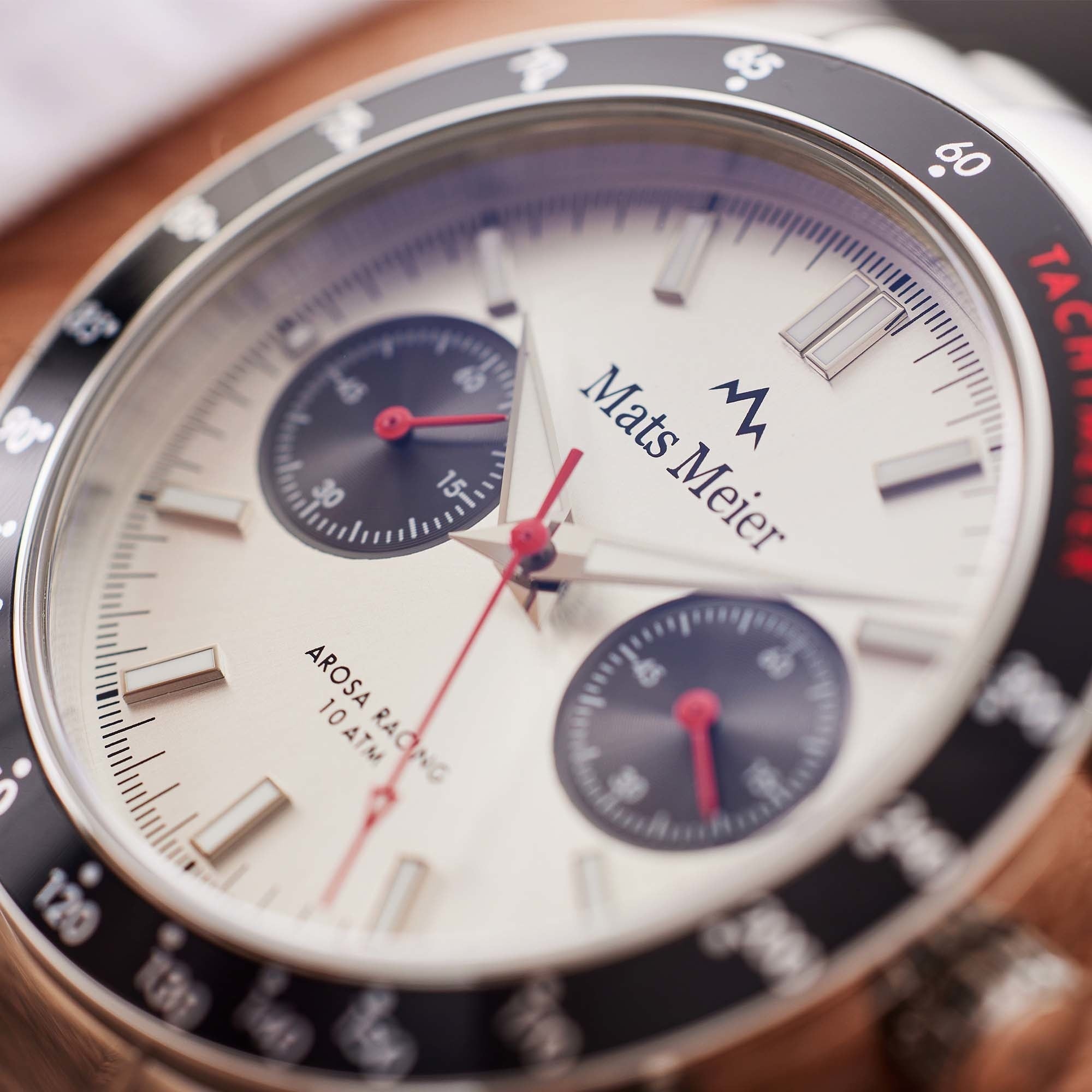 Arosa Racing chronograph mens watch silver coloured