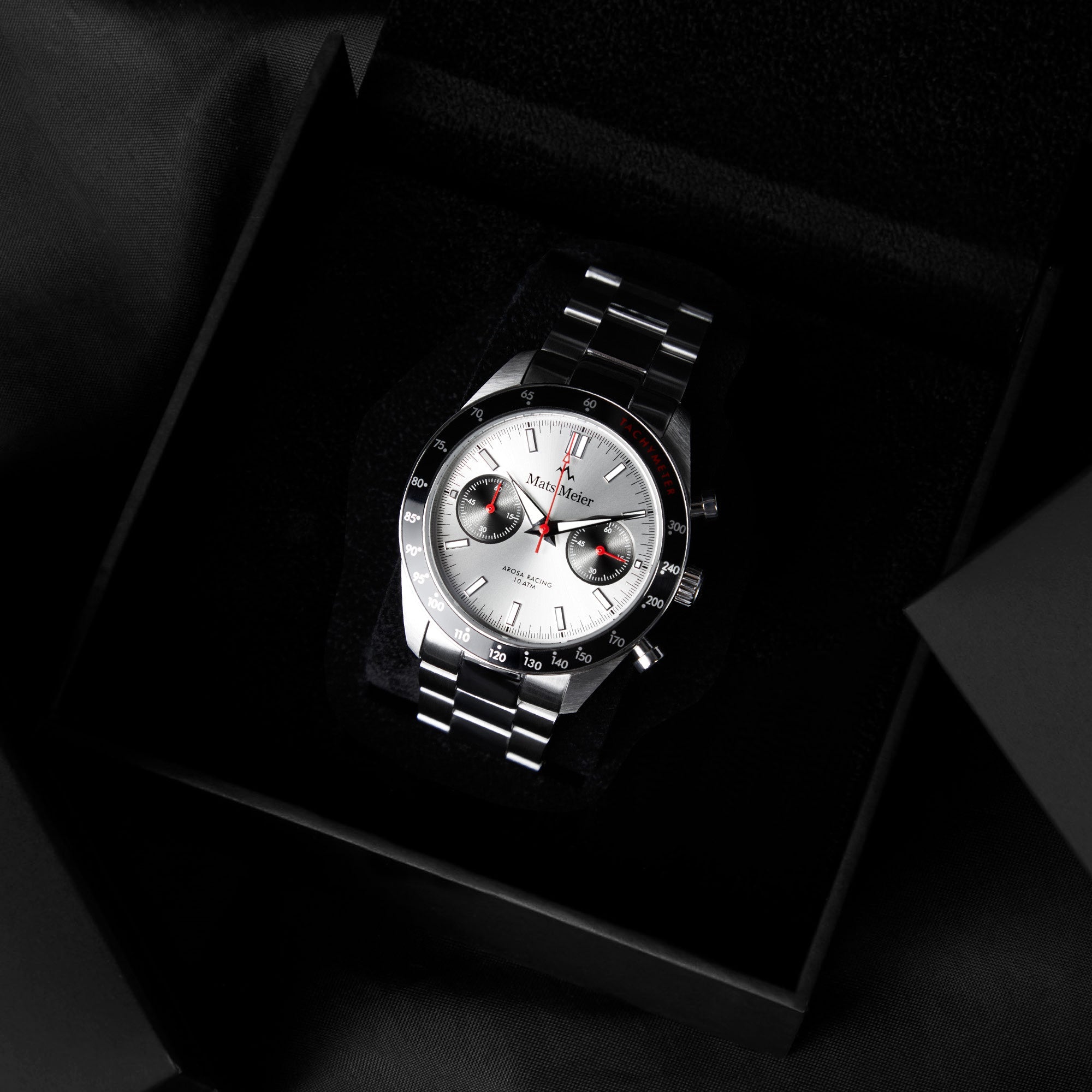 Arosa Racing chronograph mens watch silver coloured