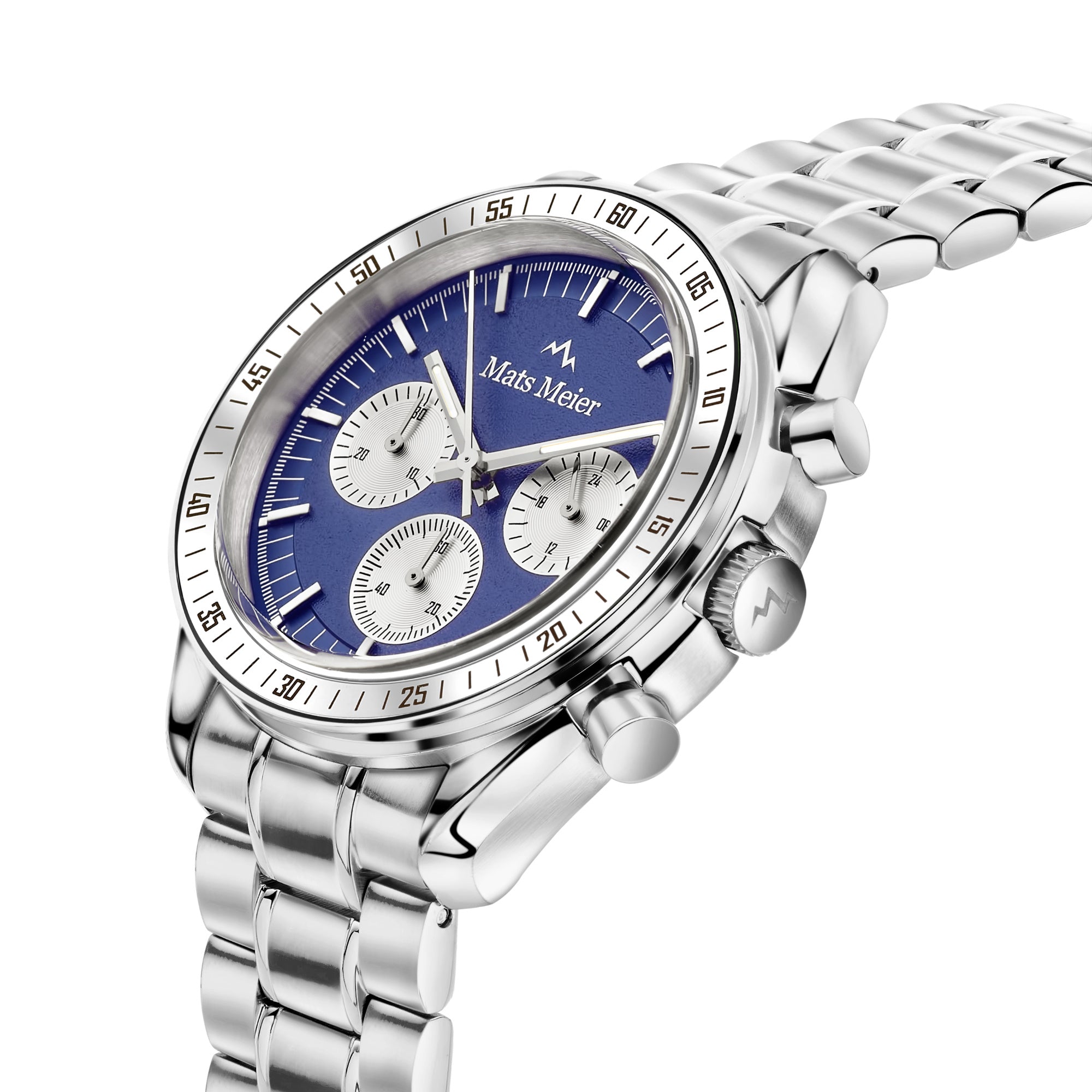 Arosa Racing chronograph mens watch silver coloured and blue