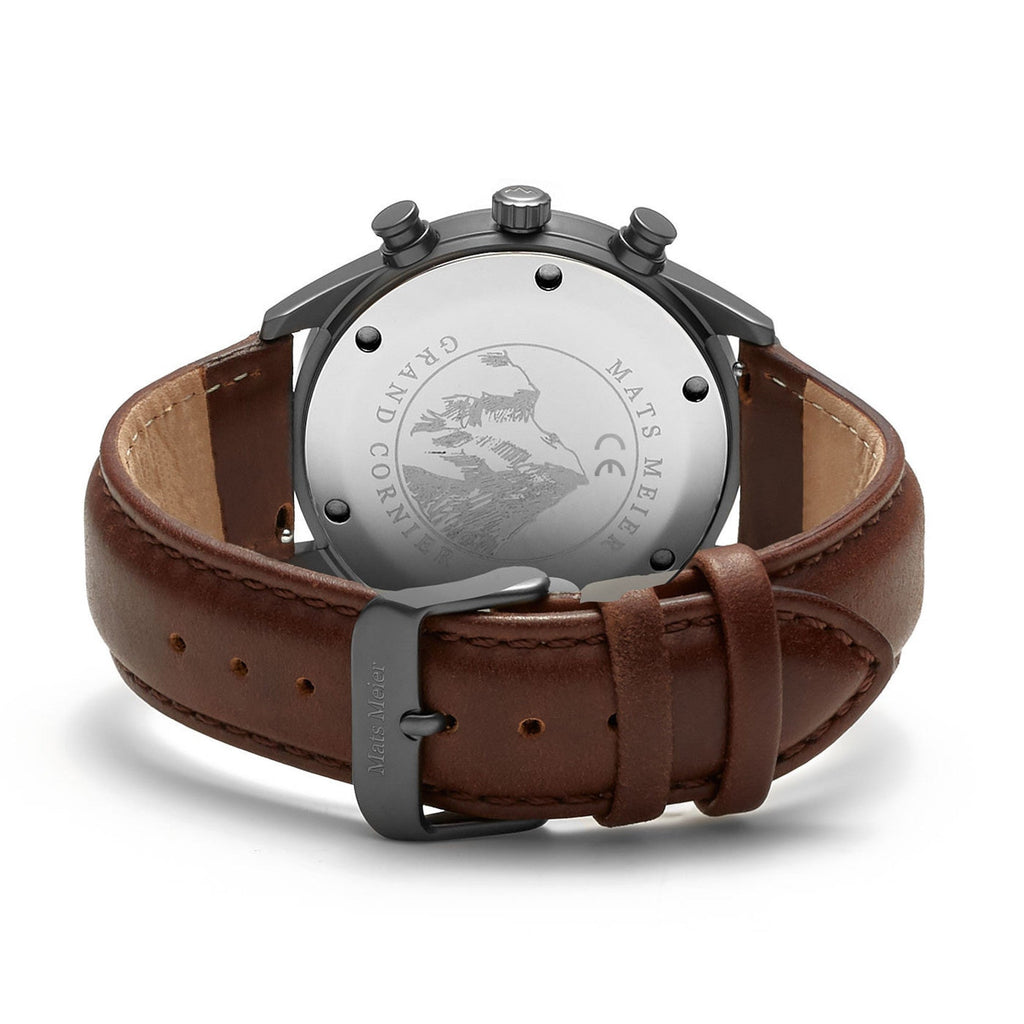 Grand Combin chronograph mens watch and watch box gift set